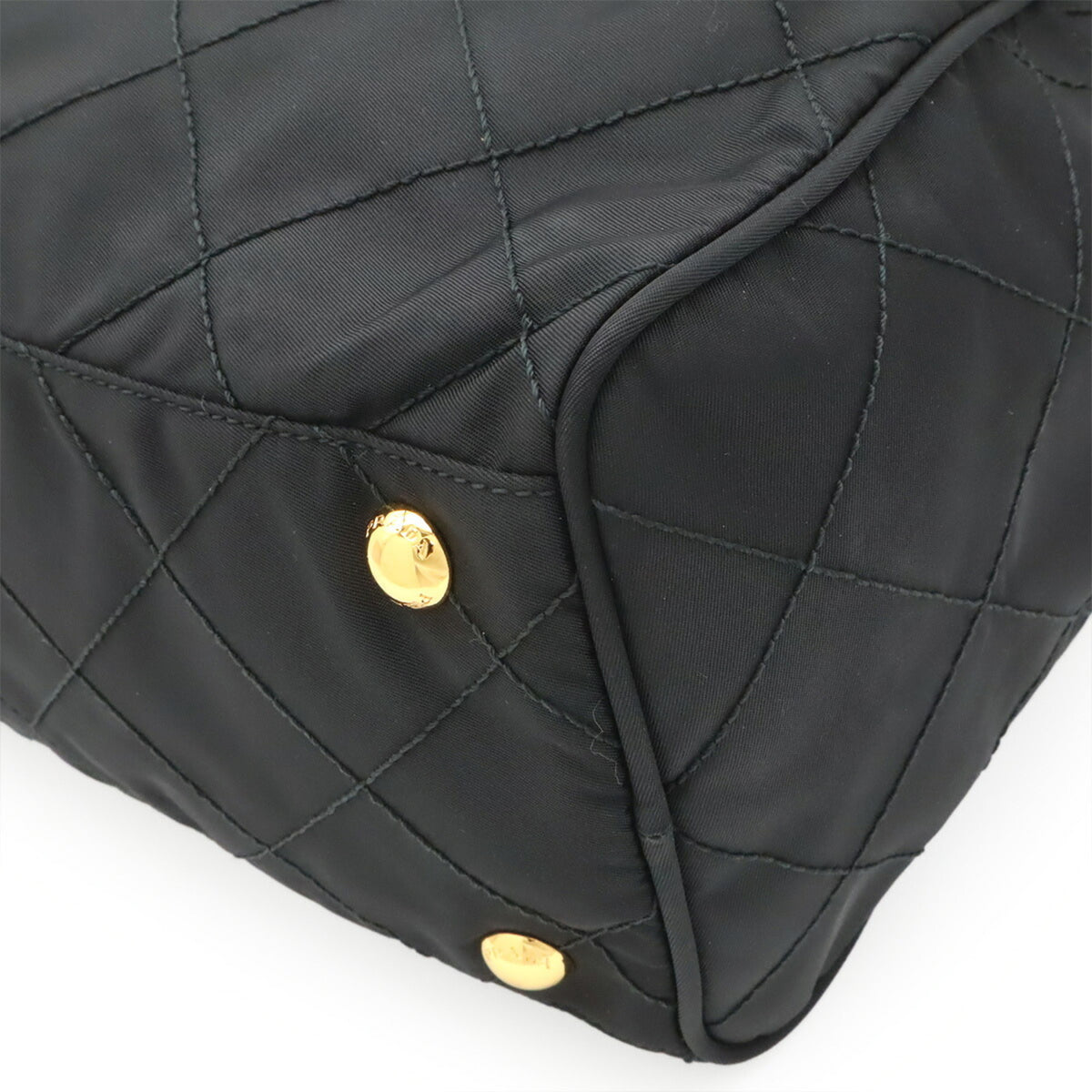 Prada Black Nero White Quilting Shoulder Bag (Pre-Owned)