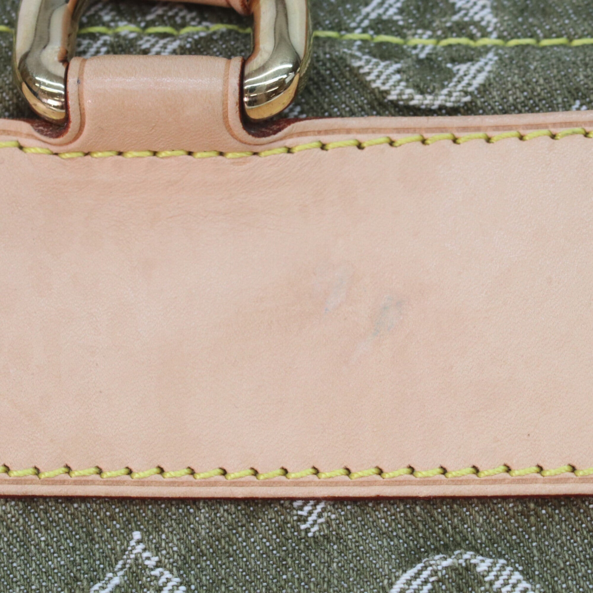 Louis Vuitton Khaki Monogram Denim Handbag (Pre-Owned)
