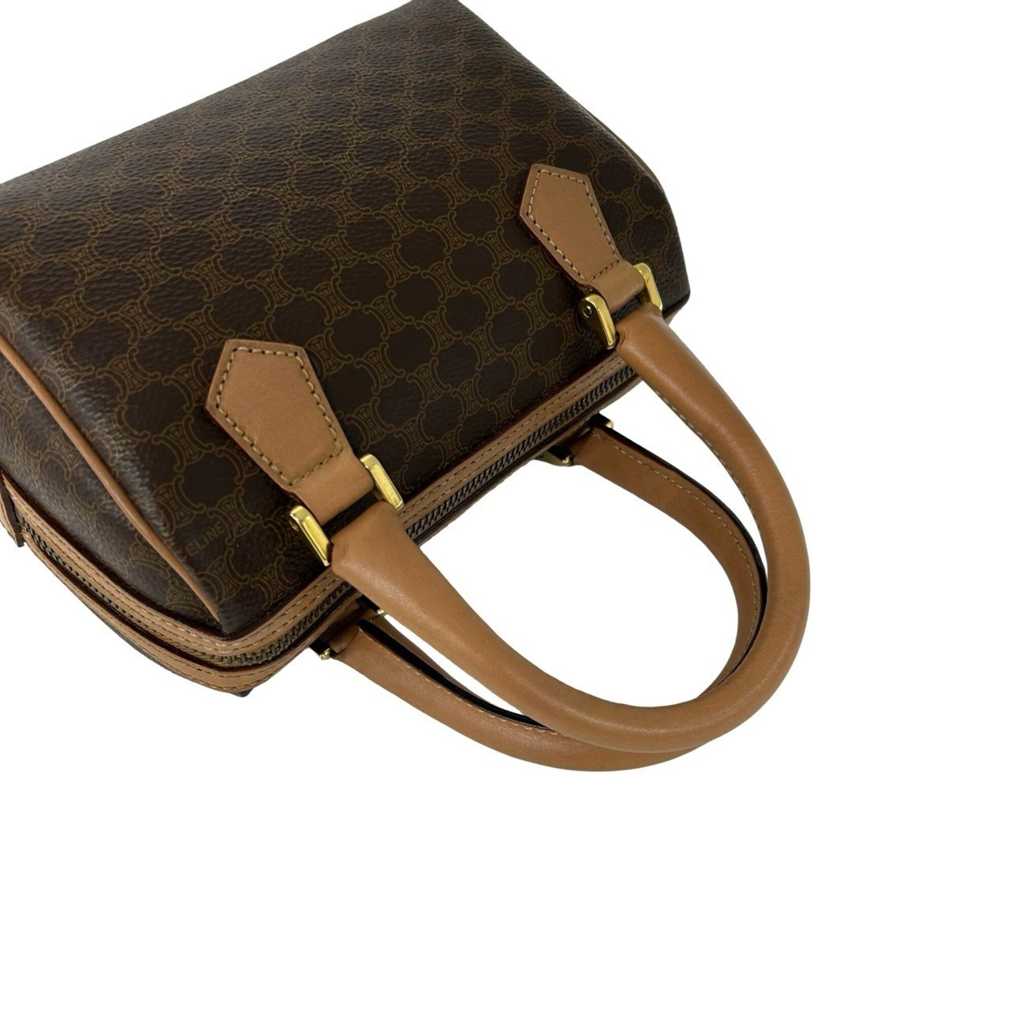 Celine Brown Leather Pvc Handbag Shoulder Bag (Pre-Owned)