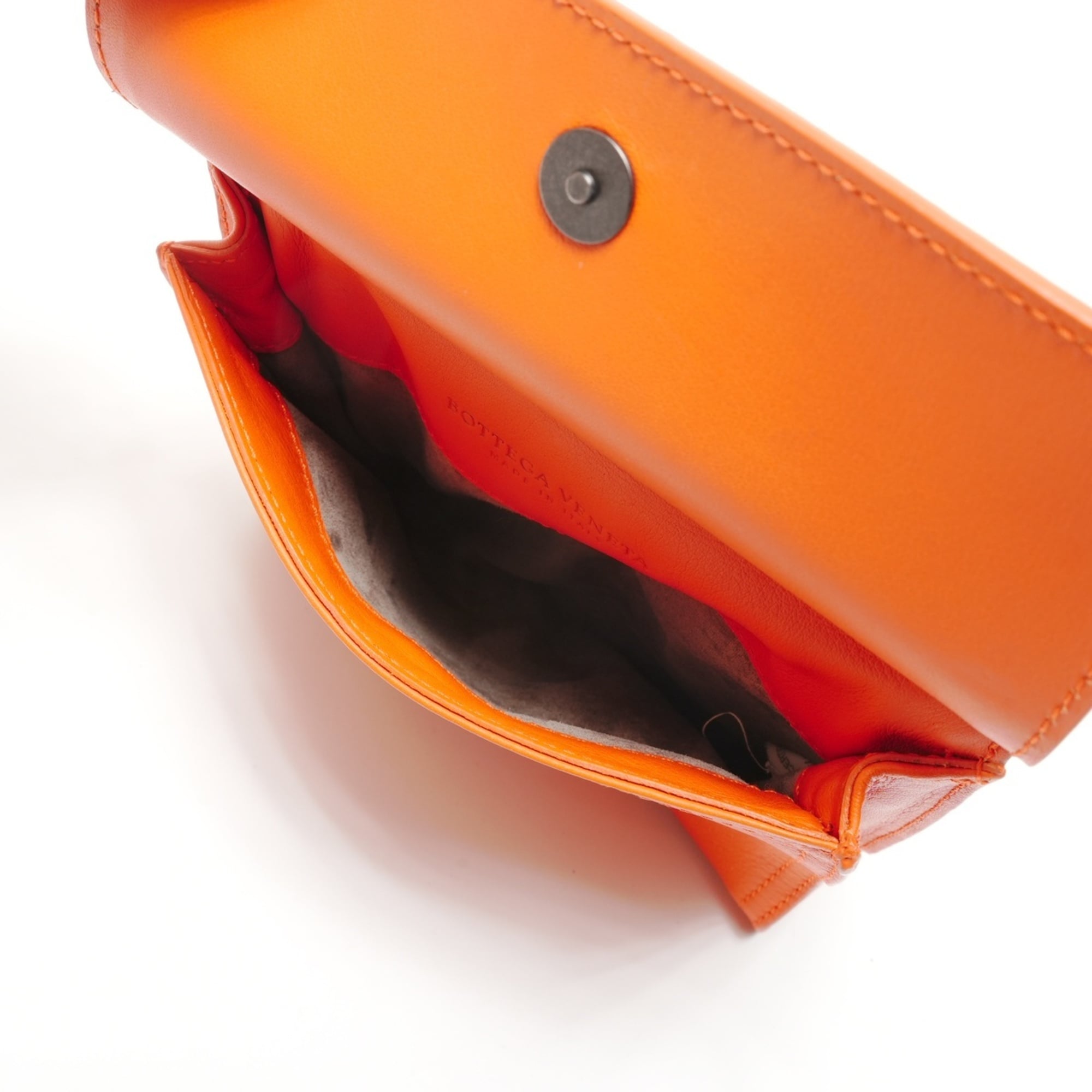 Bottega Veneta Intrecciato Orange Intrecciato Shoulder Bag (Pre-Owned)