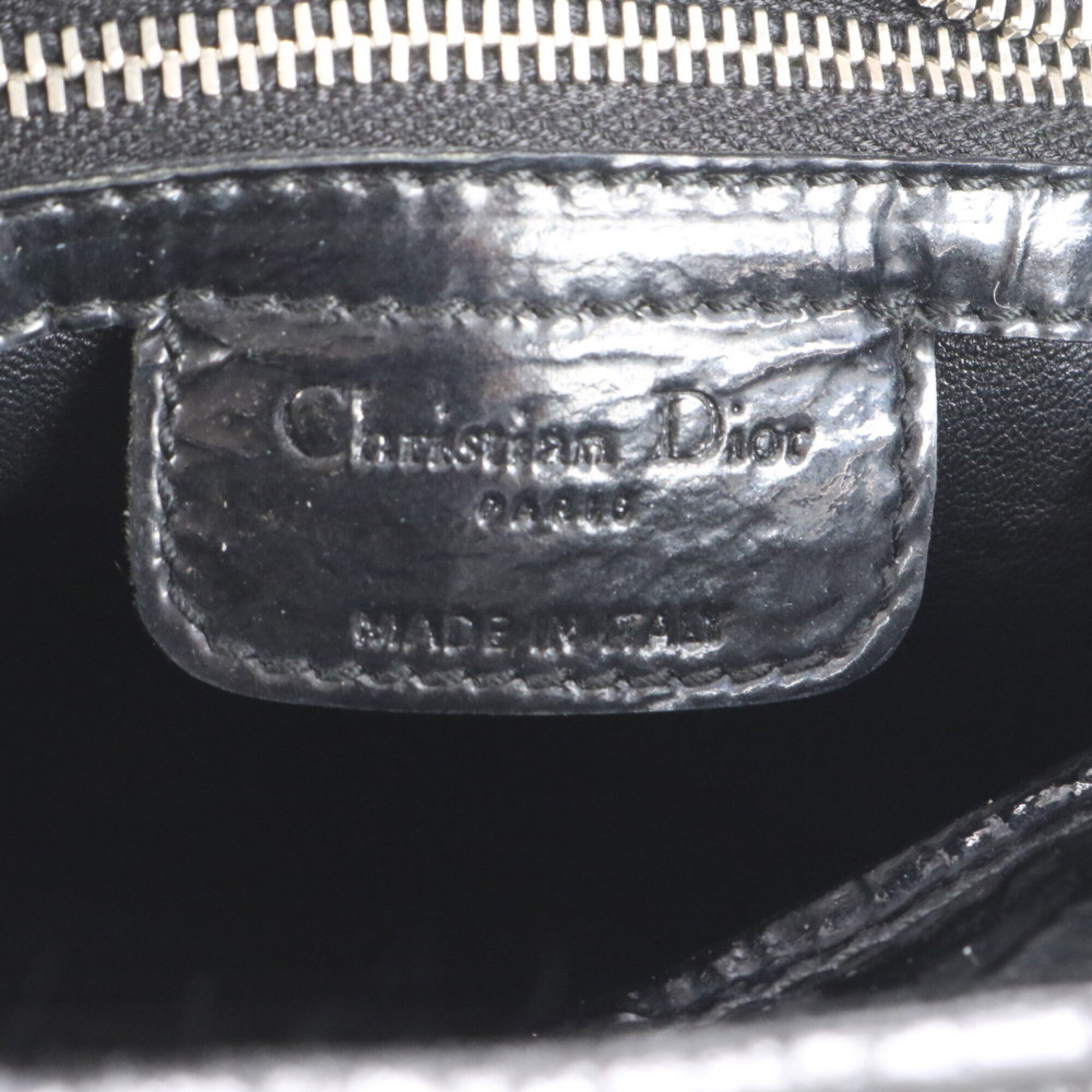 Christian Dior Black Leather Shoulder Bag Tote Bag (Pre-Owned)