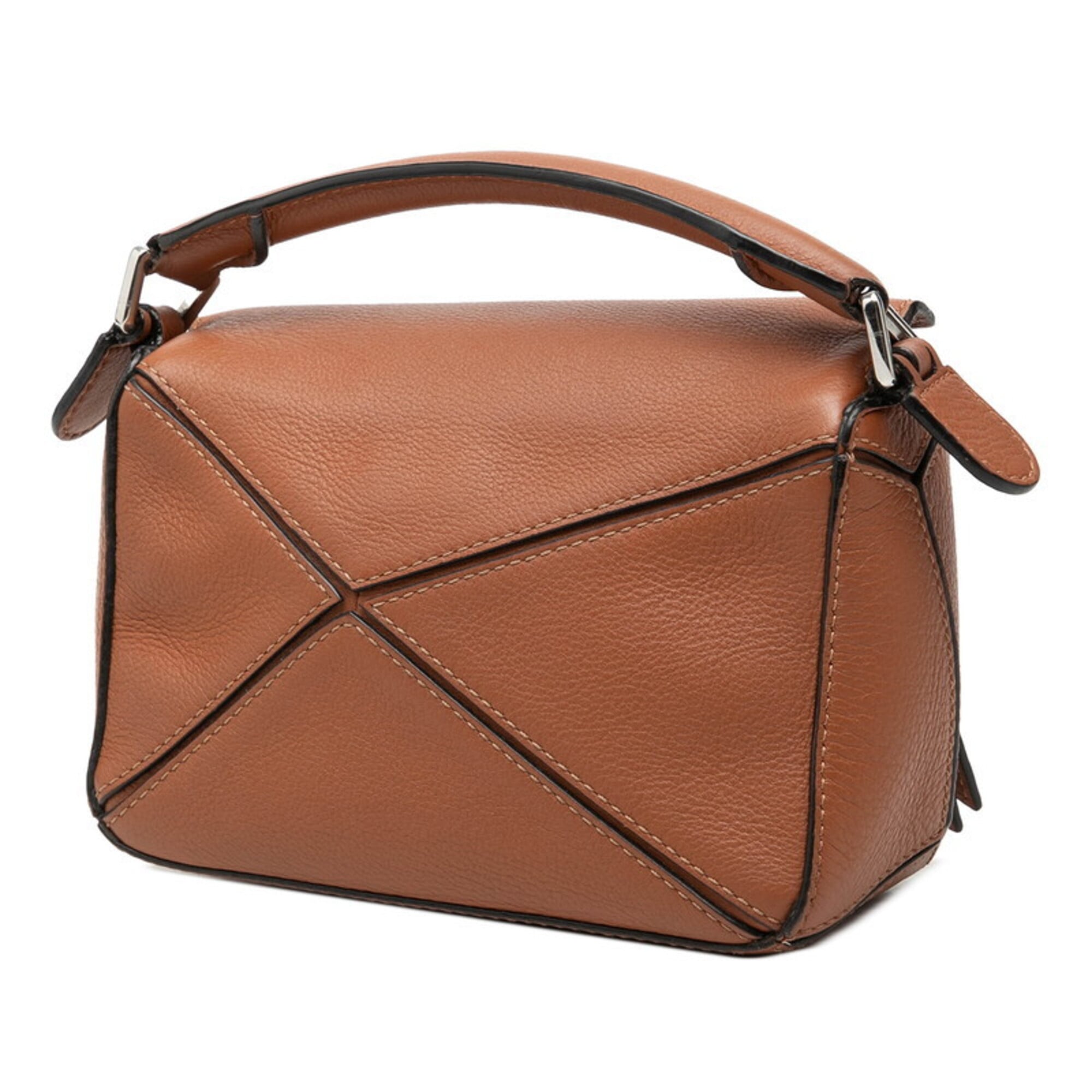 Loewe Brown Leather Handbag Shoulder Bag (Pre-Owned)