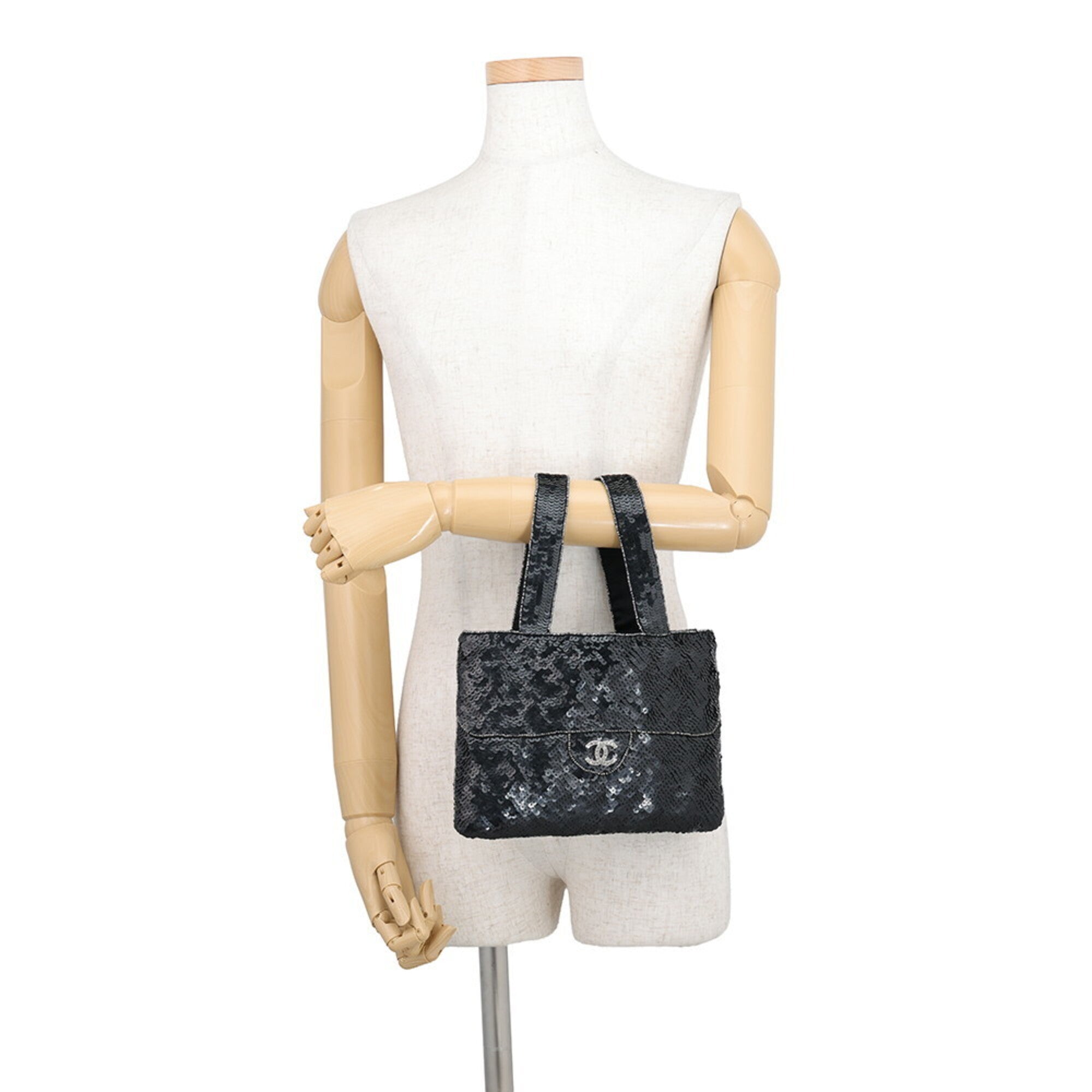 Chanel Black Spangles Handbag (Pre-Owned)