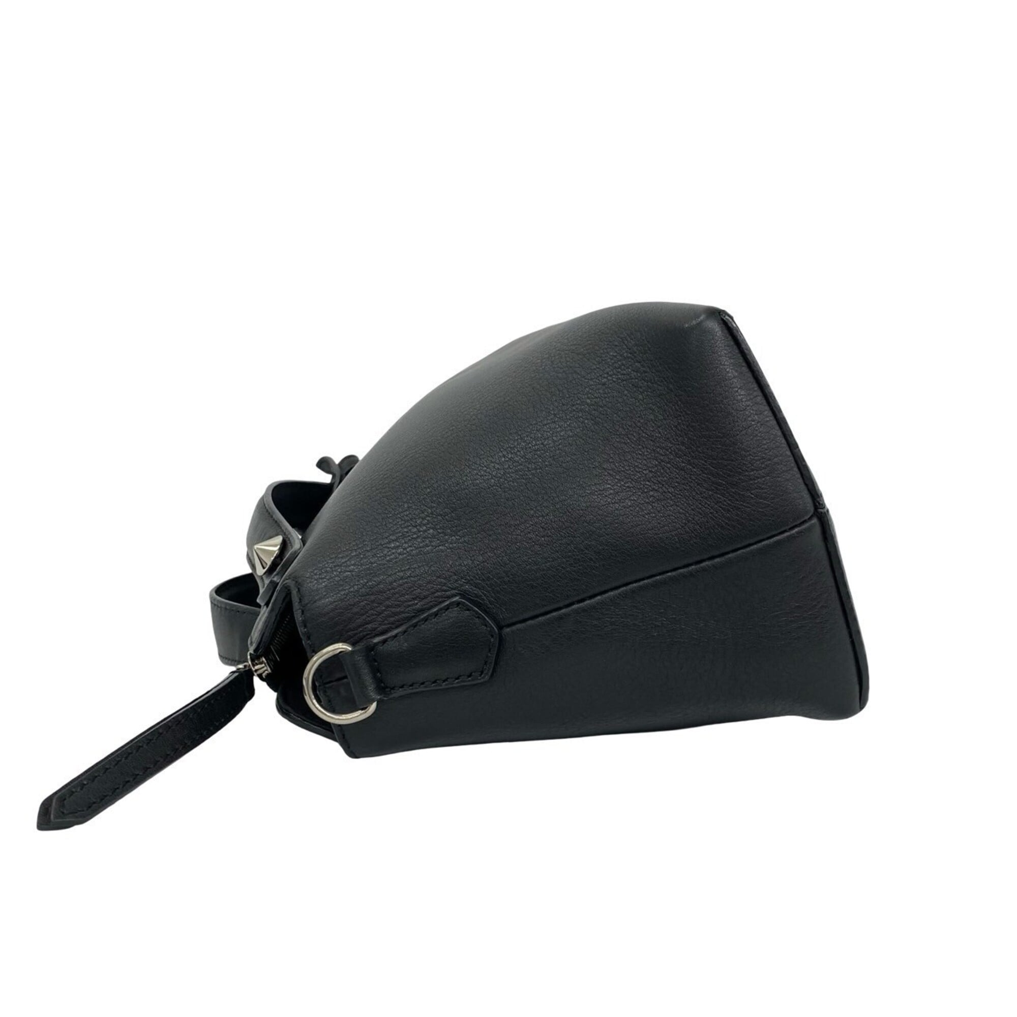 Fendi Black Leather Handbag Shoulder Bag (Pre-Owned)