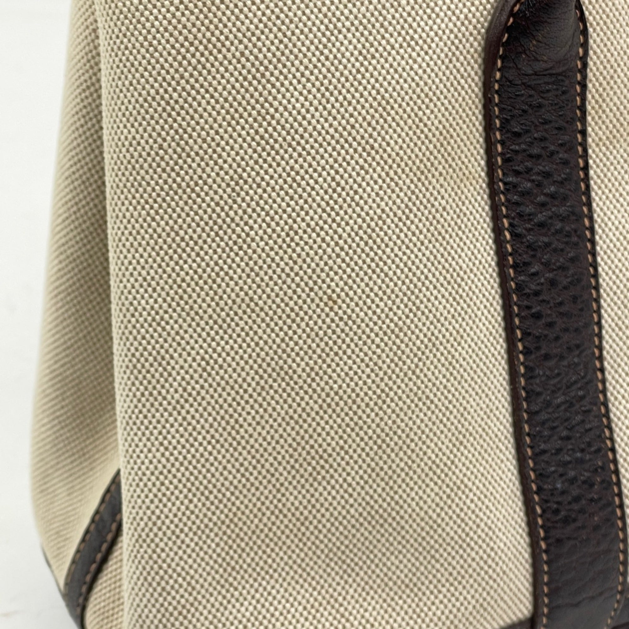 Hermes Brown Natural Toile H Leather Handbag Tote Bag (Pre-Owned)
