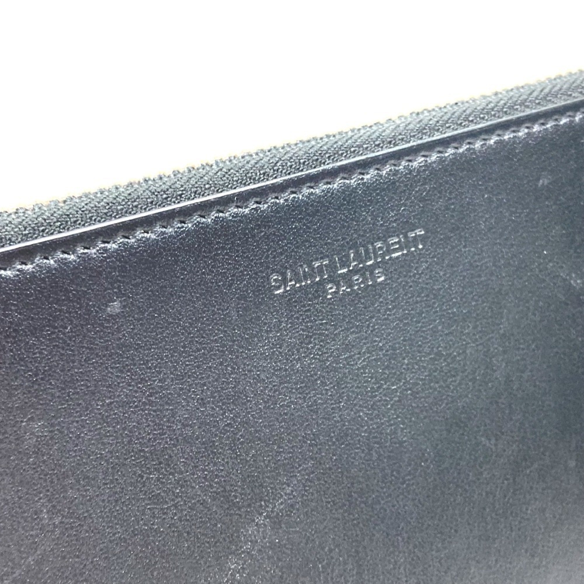 Yves Saint Laurent Black Leather Clutch Bag Pouch (Pre-Owned)