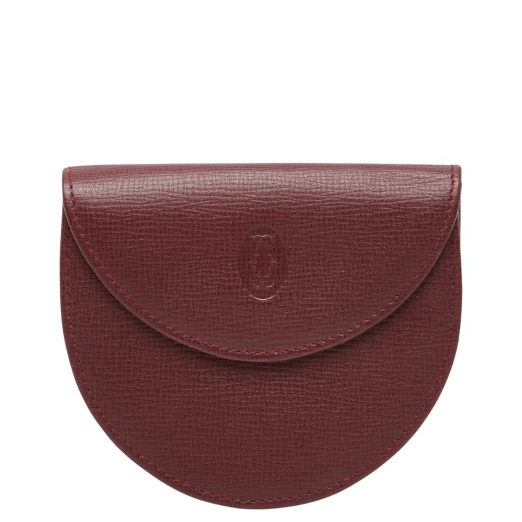 Cartier Bordeaux Wine Red Leather Coin Purse/Coin Case (Pre-Owned)