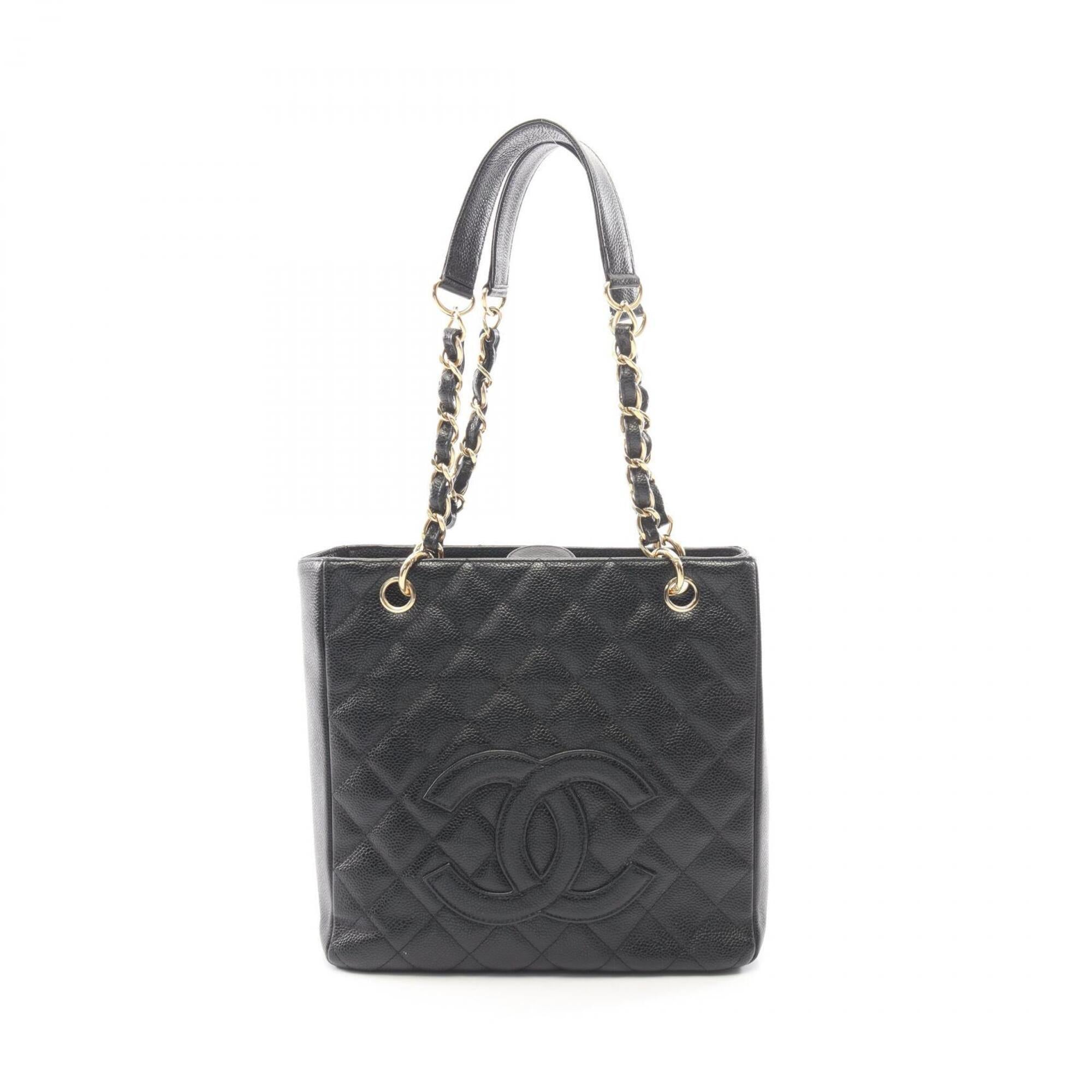 Chanel Black Grained Calfskin Handbag Tote Bag (Pre-Owned)
