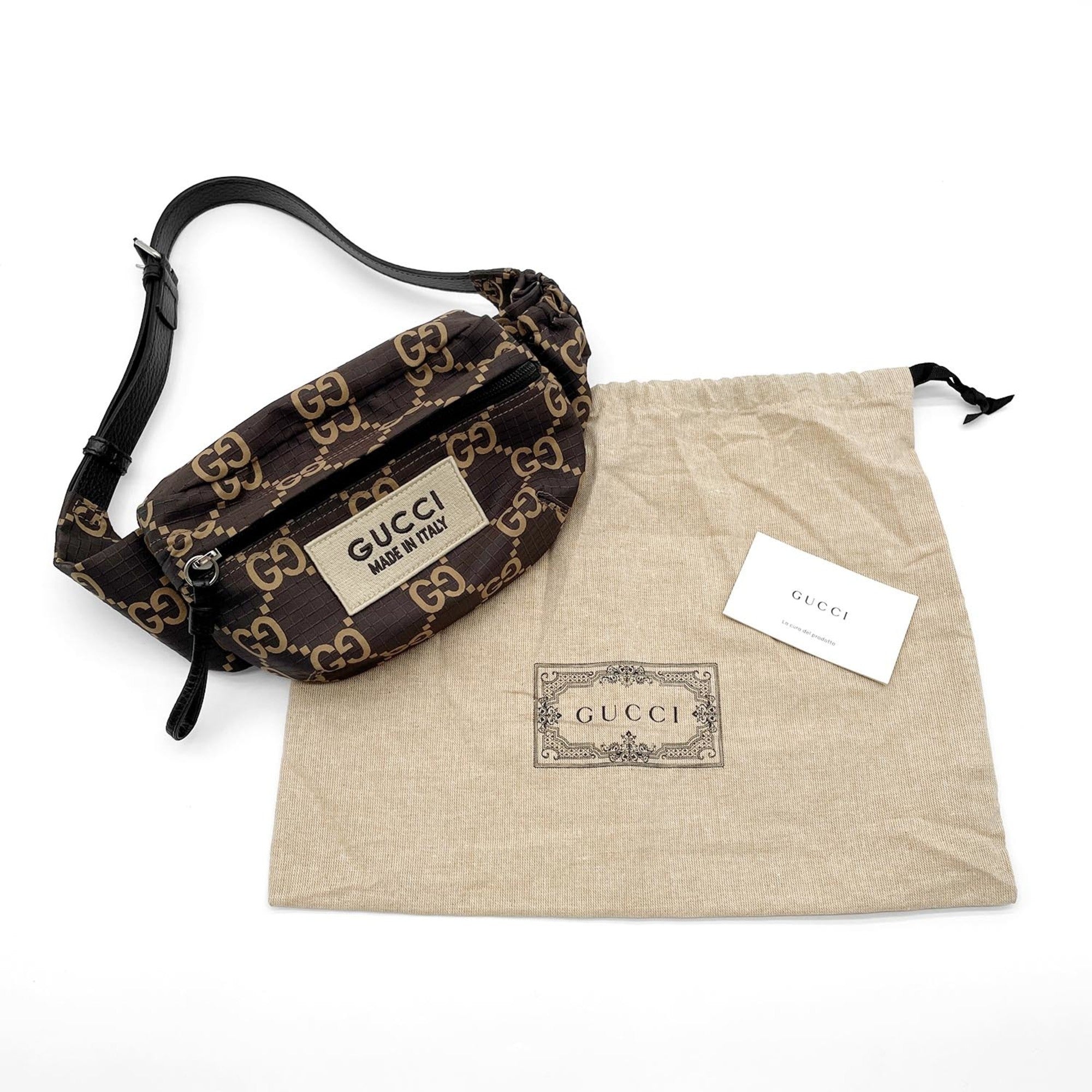 Gucci Brown Nylon Fanny Pack Sling Bag (Pre-Owned)
