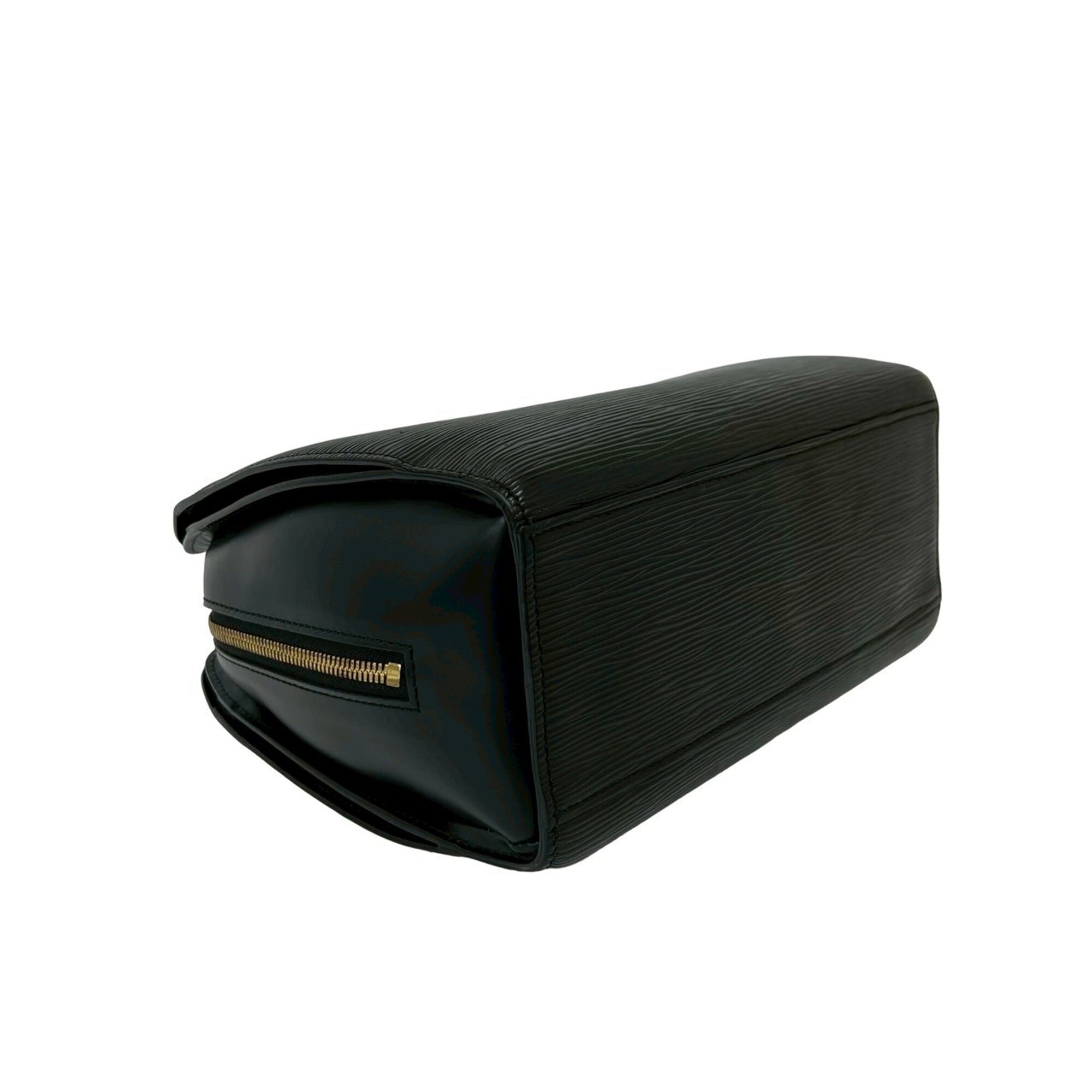 Louis Vuitton Black Leather Boston Bag Handbag (Pre-Owned)