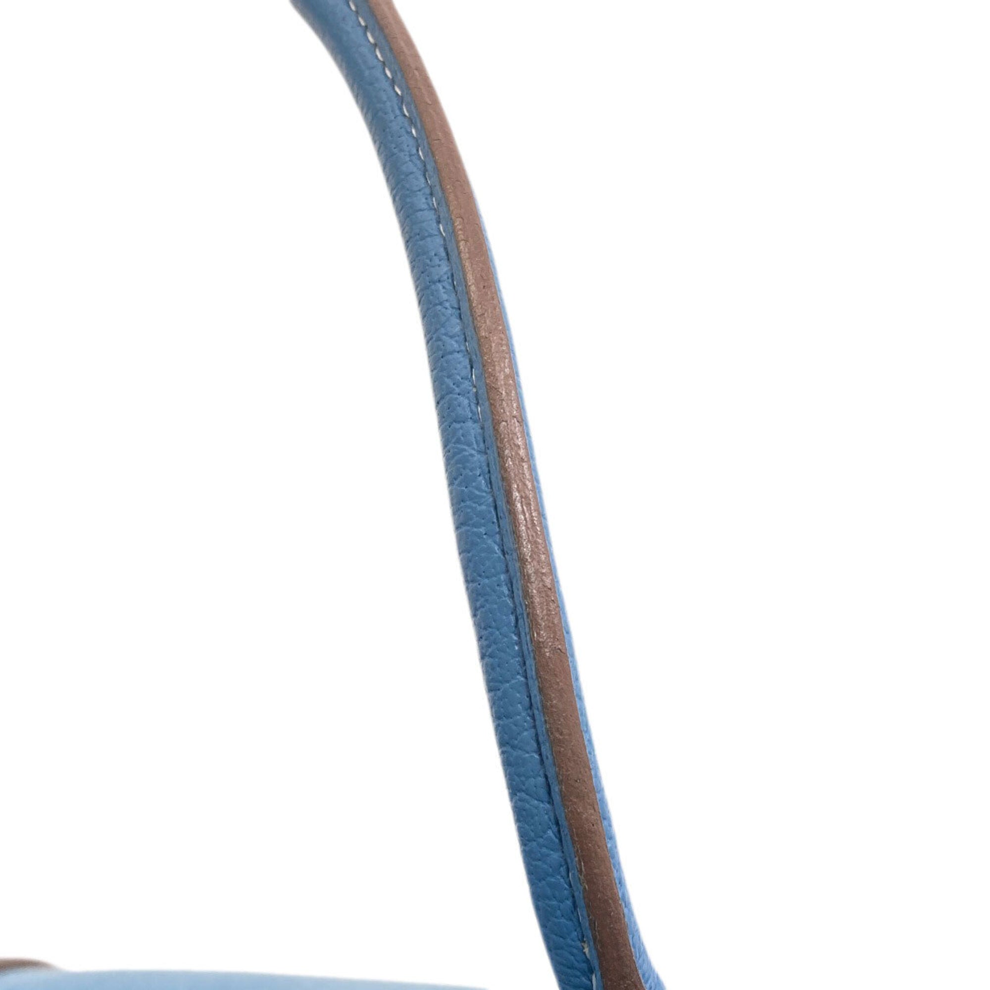 Hermes Garden Blue Jean Toile Officier Handbag (Pre-Owned)