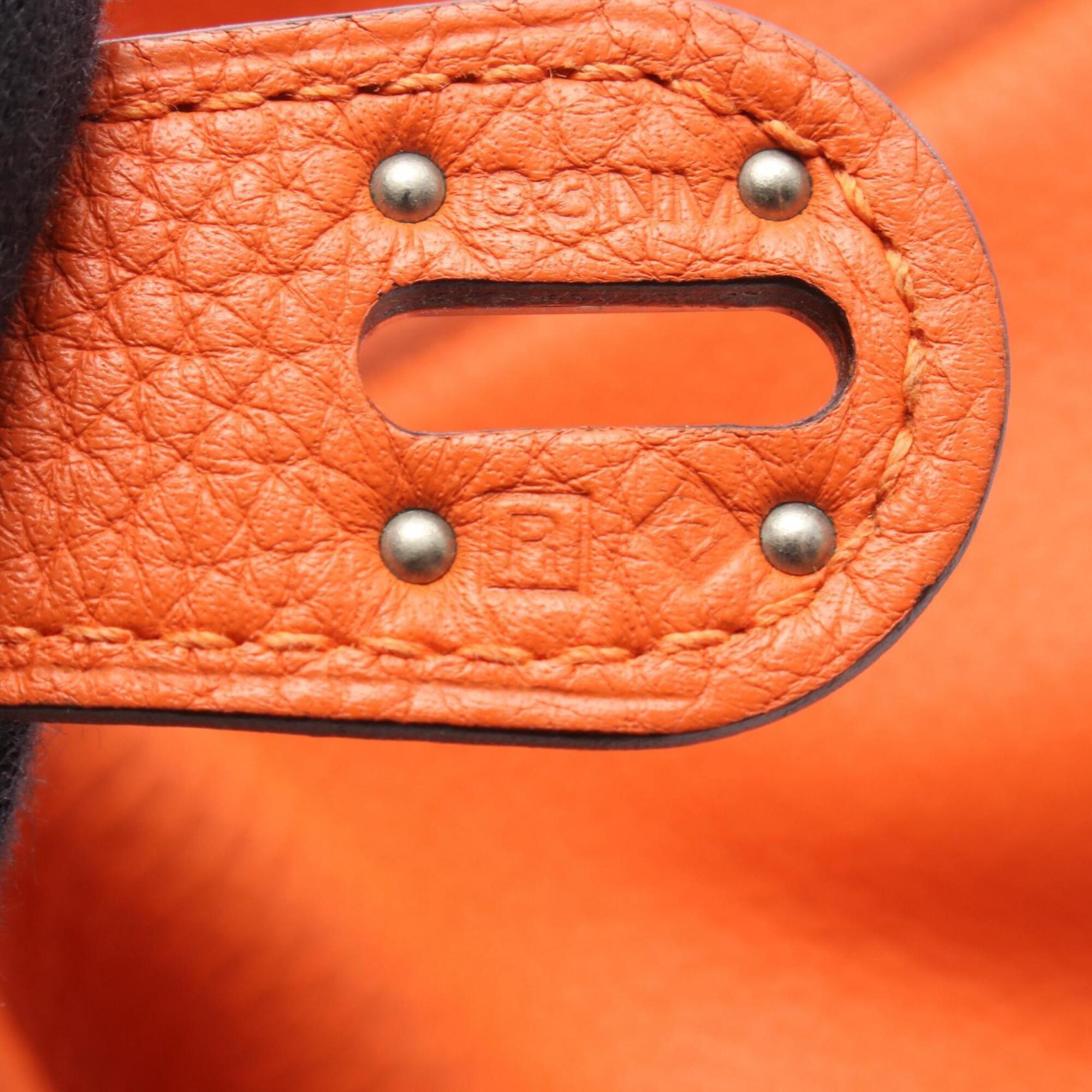Hermes Feu Orange Taurillon Clemence Leather Handbag Shoulder Bag (Pre-Owned)