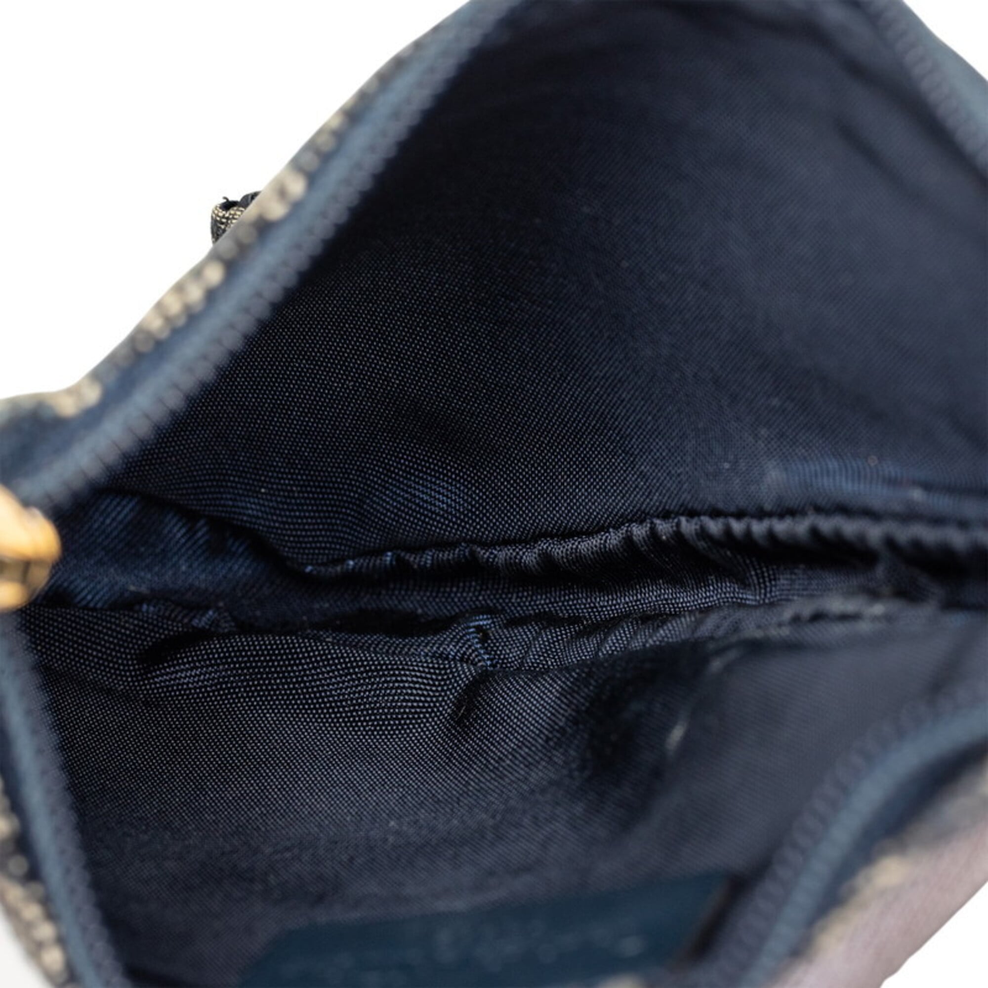Christian Dior Navy Canvas Leather Handbag Pouch (Pre-Owned)