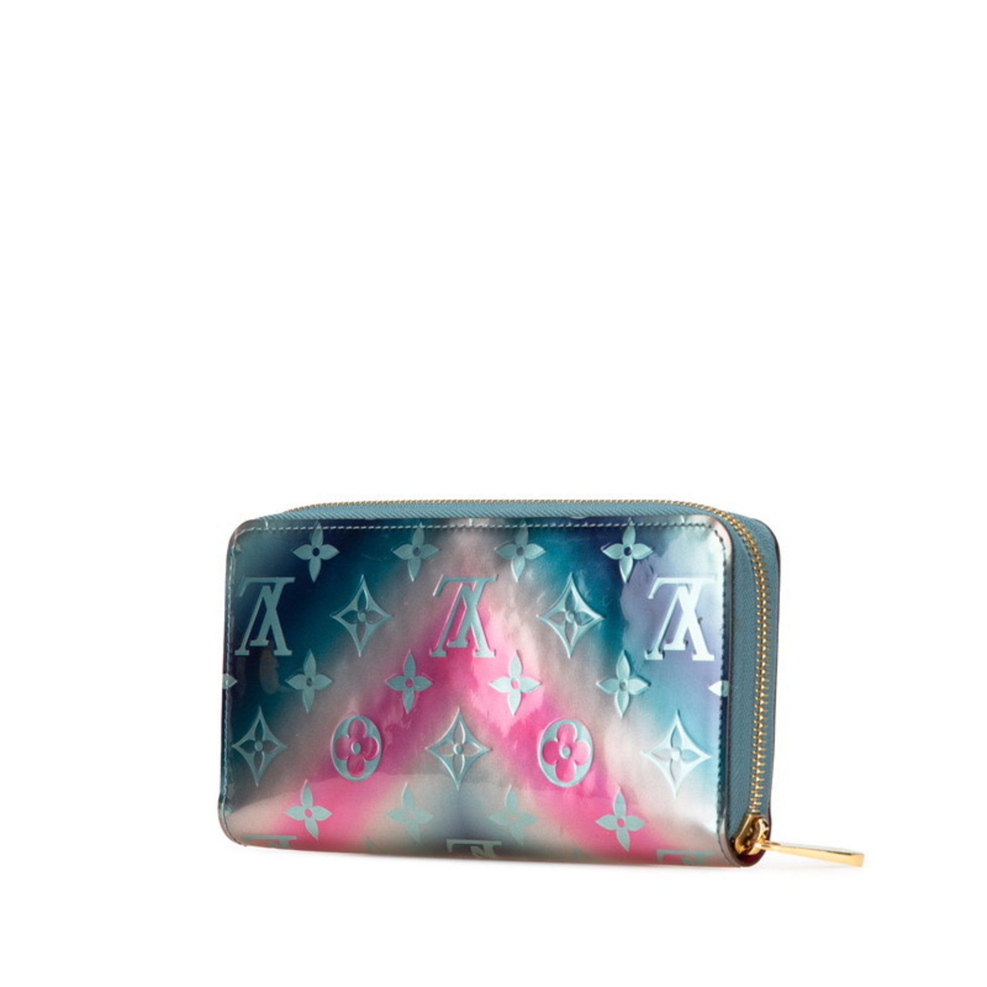 Louis Vuitton Blue Multi-Color Pink Patent Leather Long Wallet (Bi-Fold) (Pre-Owned)