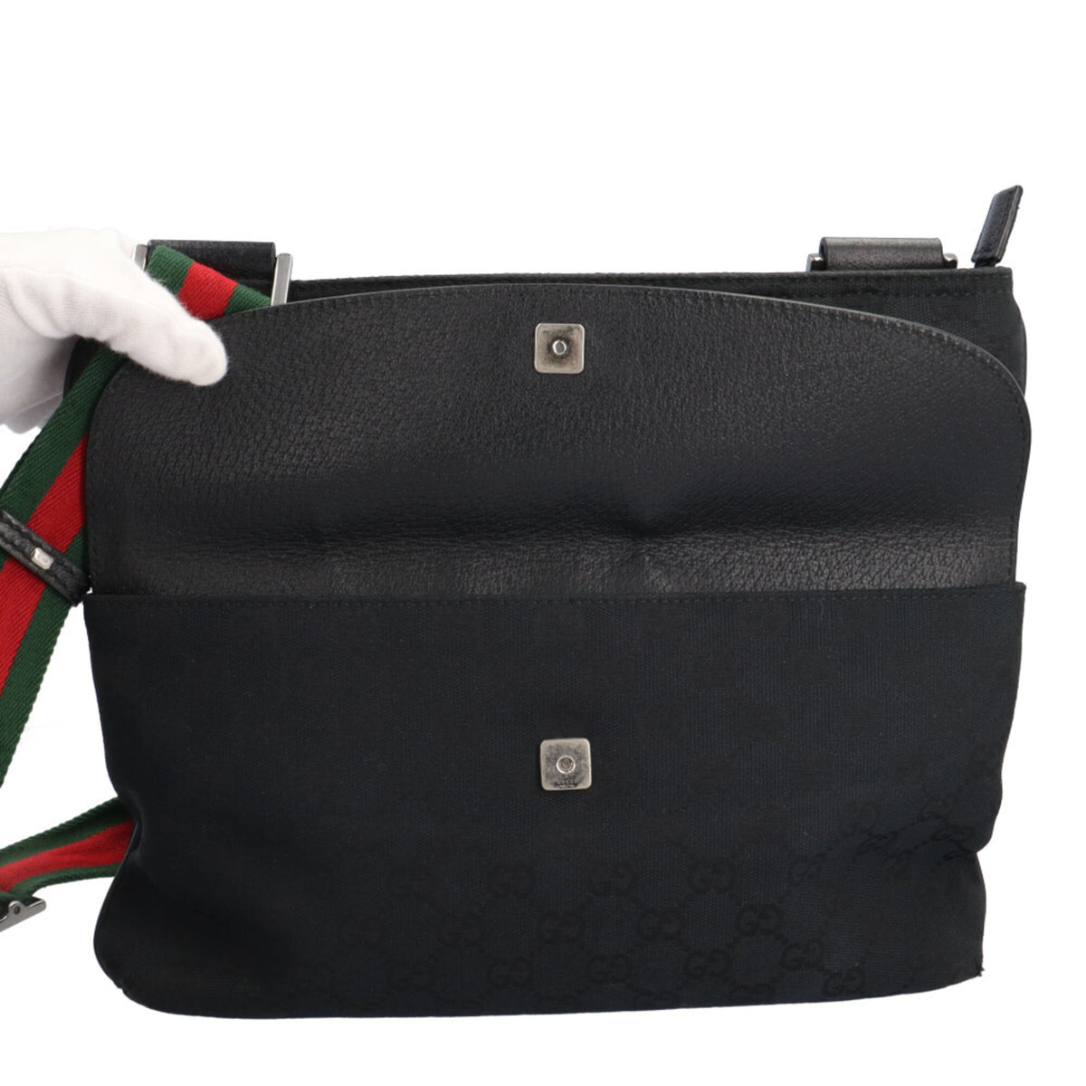 Gucci Black Gg Canvas Shoulder Bag (Pre-Owned)