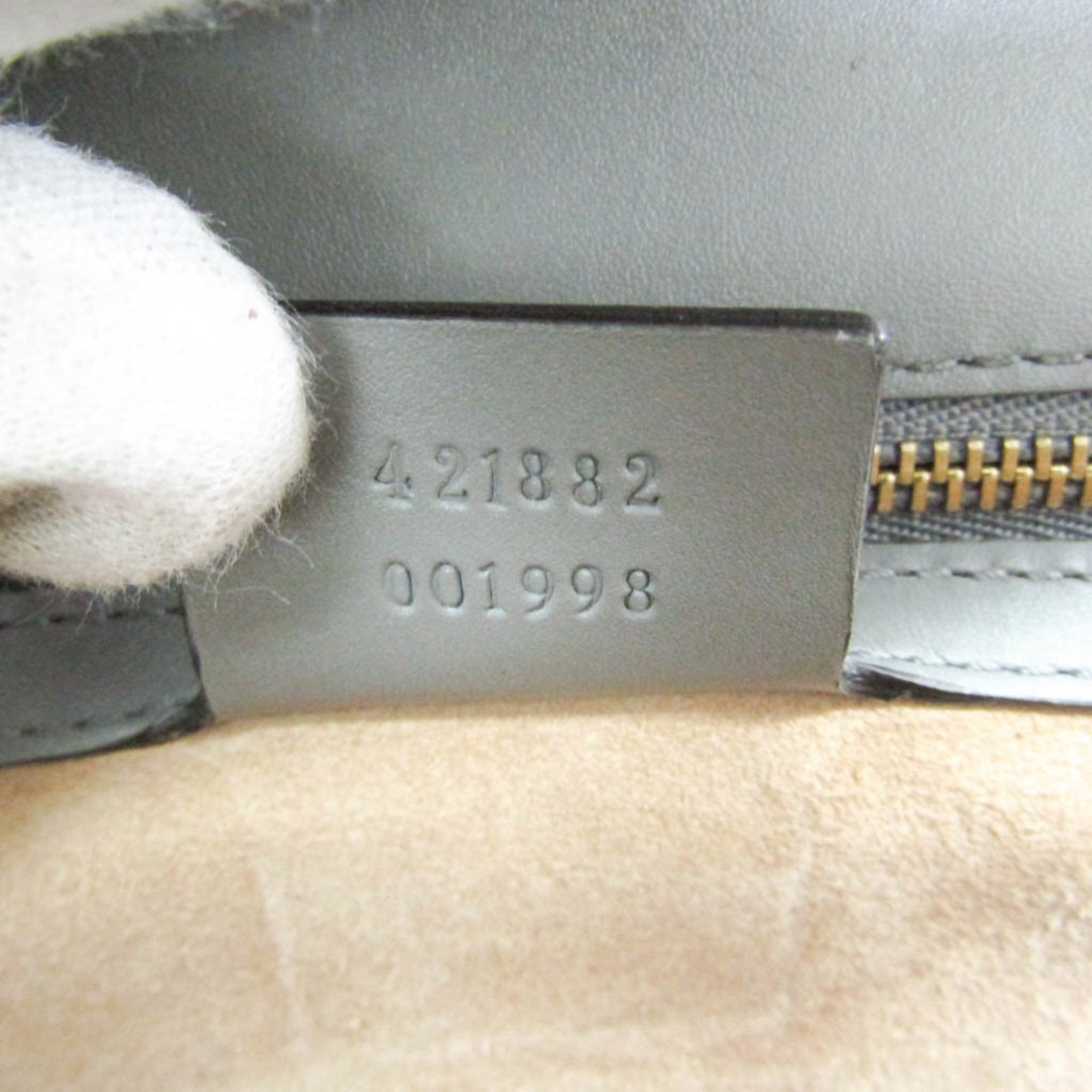 Gucci Gray Leather Shoulder Bag (Pre-Owned)