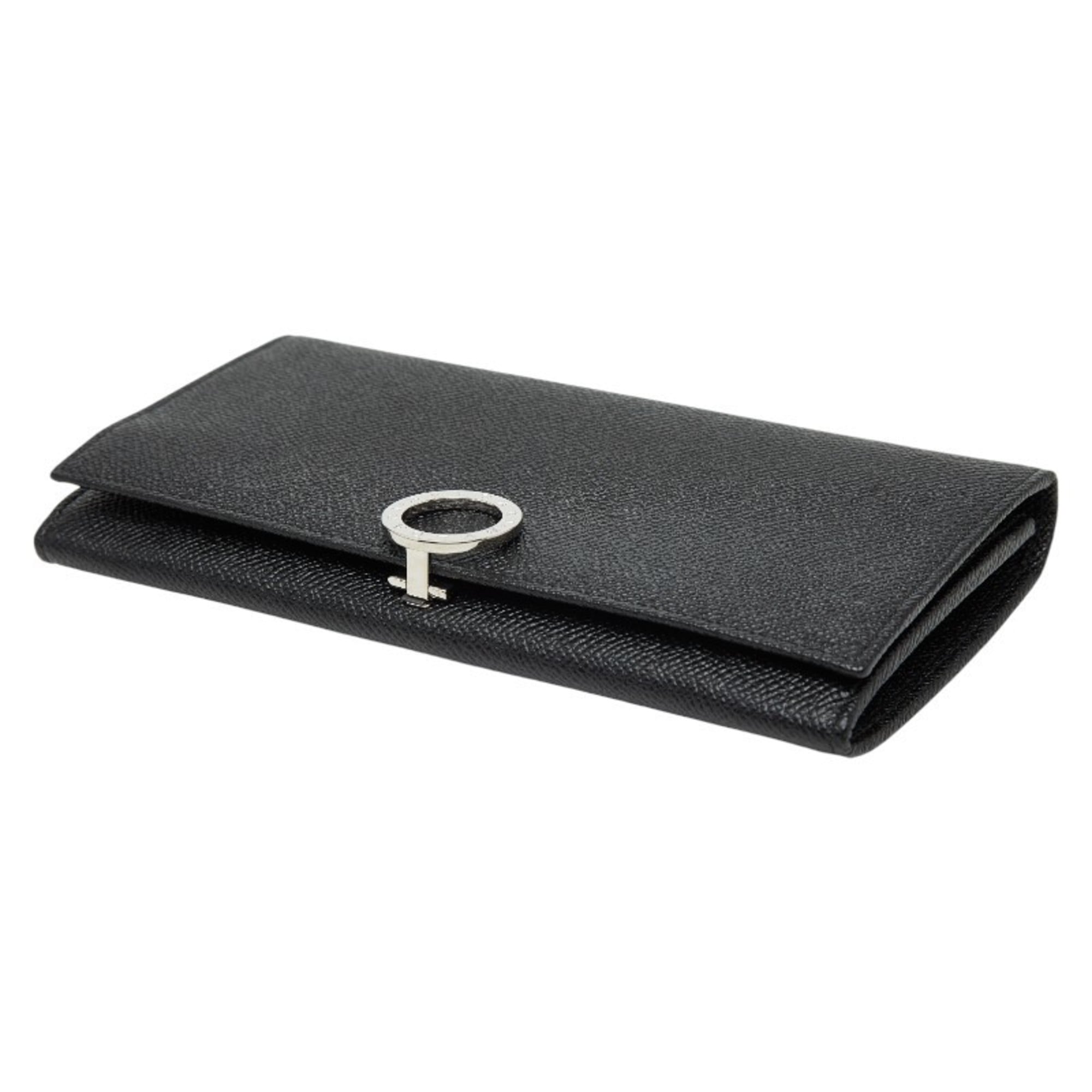 Bvlgari Black Leather Long Wallet (Bi-Fold) (Pre-Owned)
