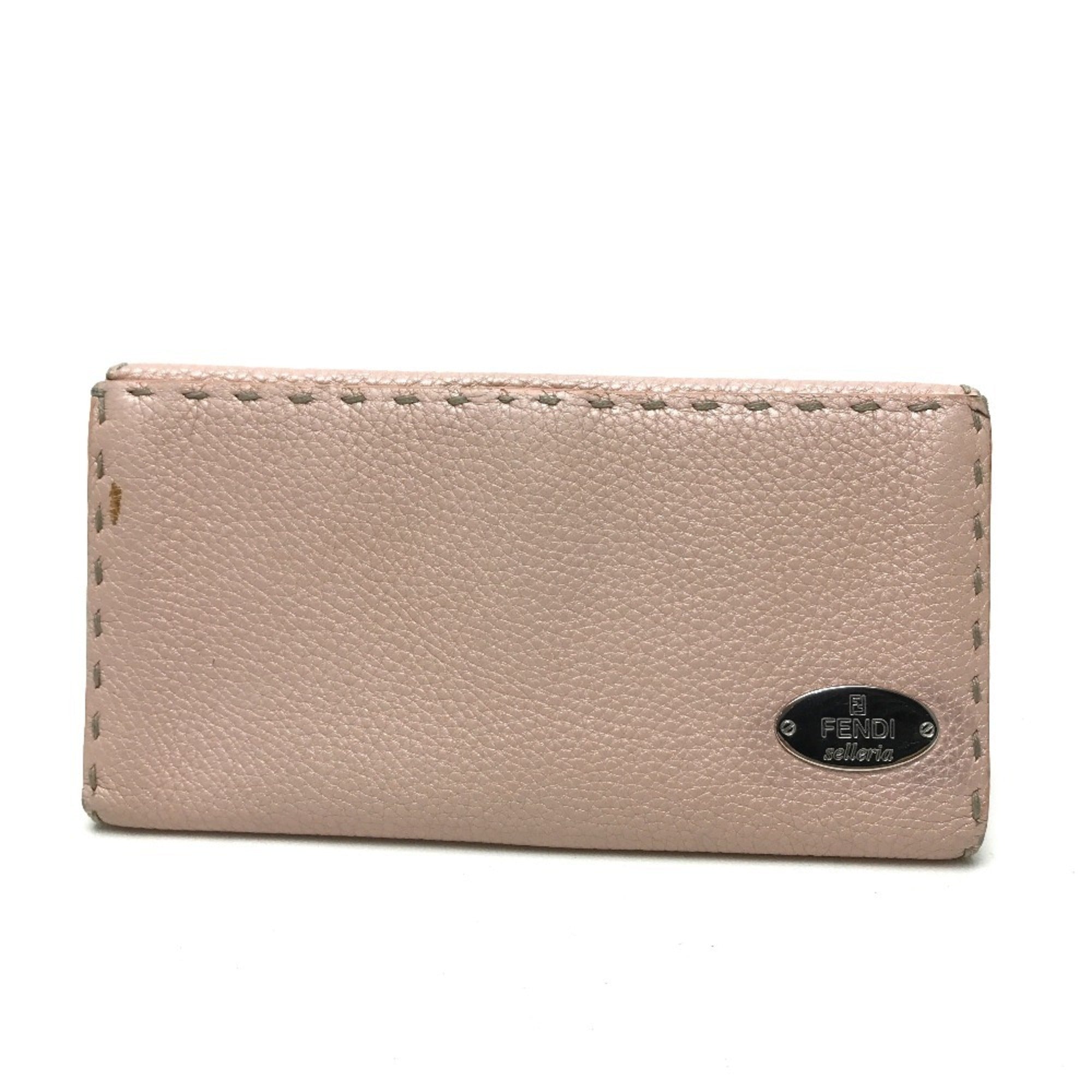 Fendi Selleria Pink Leather Long Wallet (Bi-Fold) (Pre-Owned)