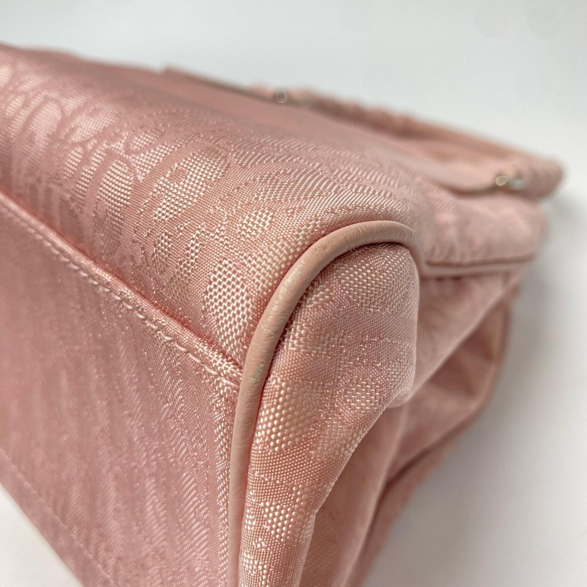 Christian Dior Pink Canvas Handbag Tote Bag (Pre-Owned)