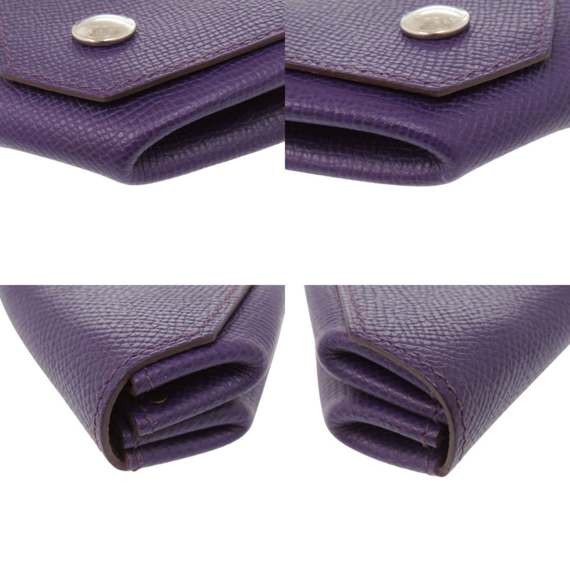 Hermes Purple Epsom Leather Coin Purse/Coin Case (Pre-Owned)