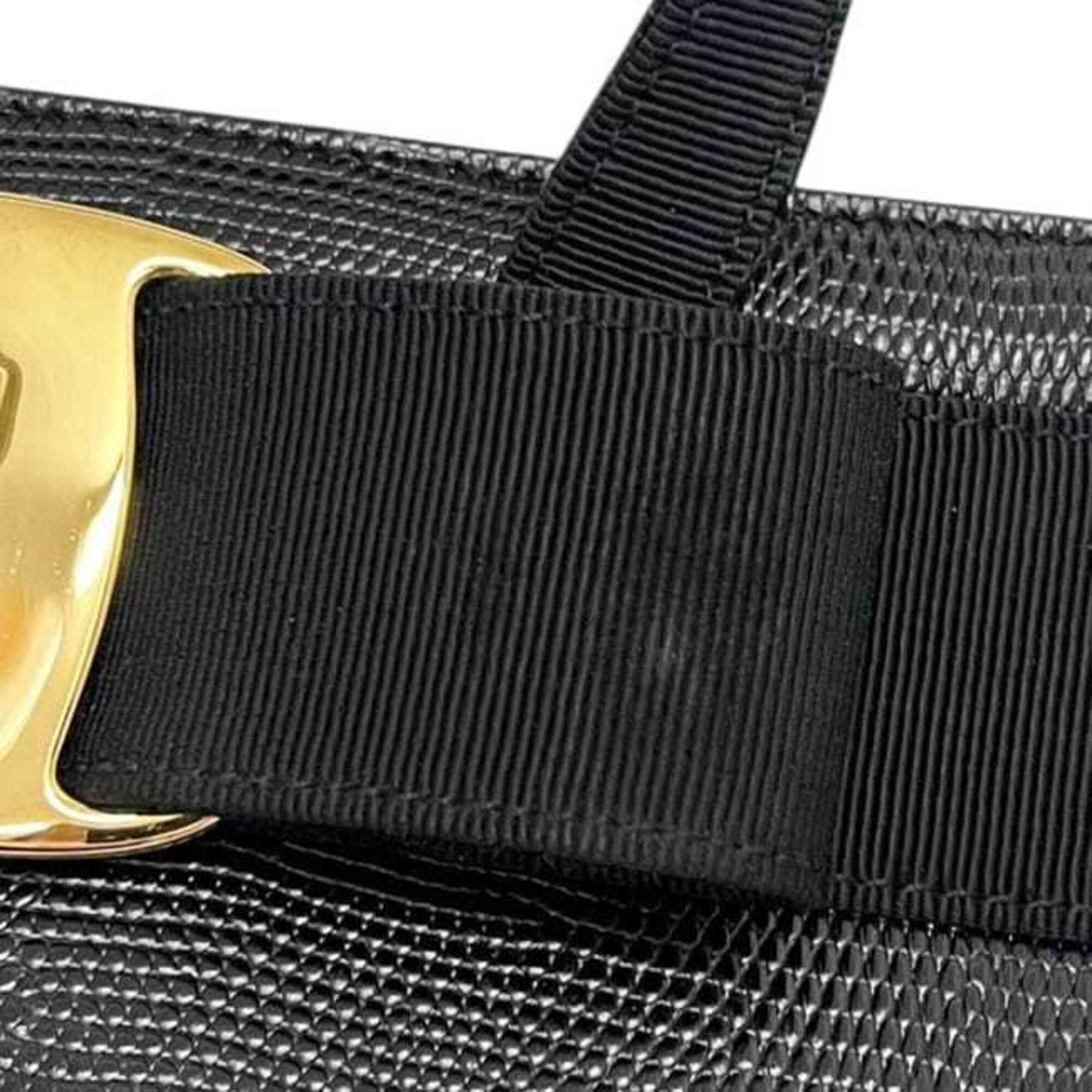 Salvatore Ferragamo Black Leather Handbag (Pre-Owned)