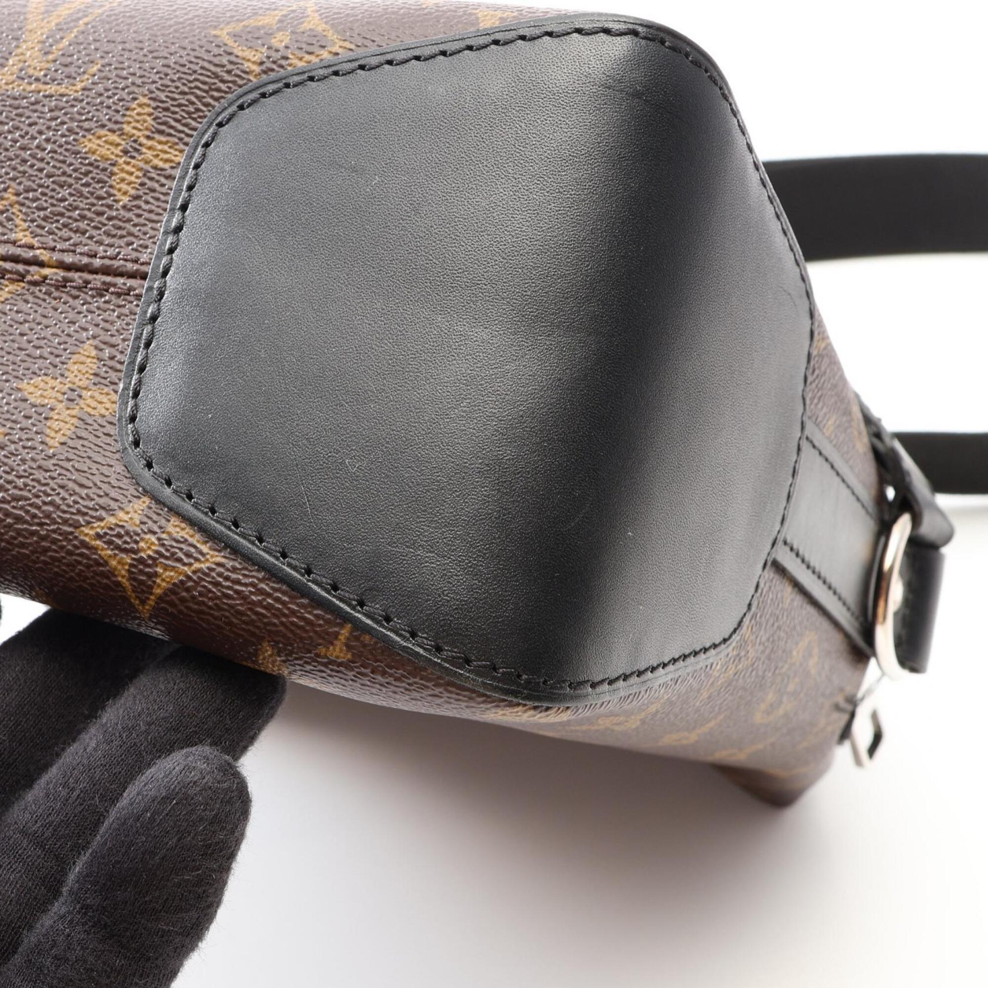 Louis Vuitton Black Brown Monogram Macassar Coated Canvas Leather Handbag Shoulder Bag (Pre-Owned)