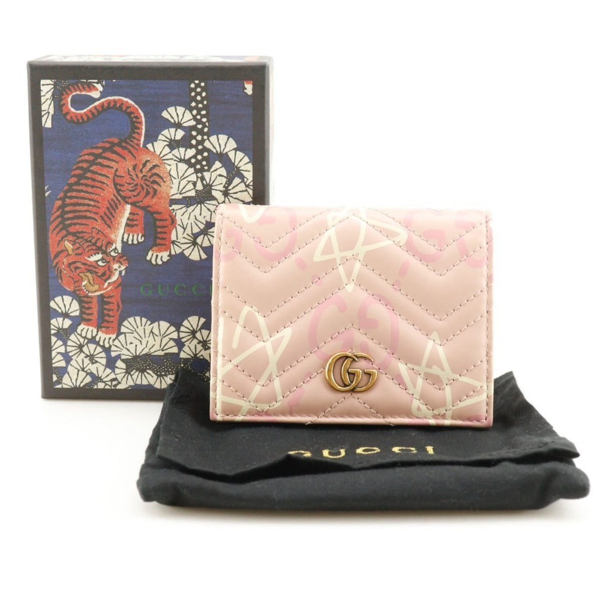 Gucci Pink Leather Bill Wallet (Bi-Fold) (Pre-Owned)