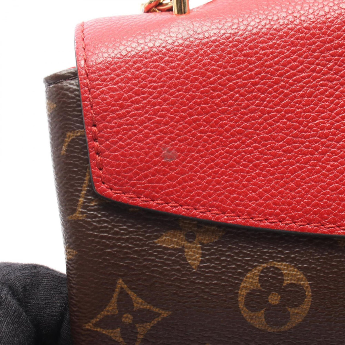 Louis Vuitton Brown Cerise Red Color Coated Canvas Leather Handbag Shoulder Bag (Pre-Owned)