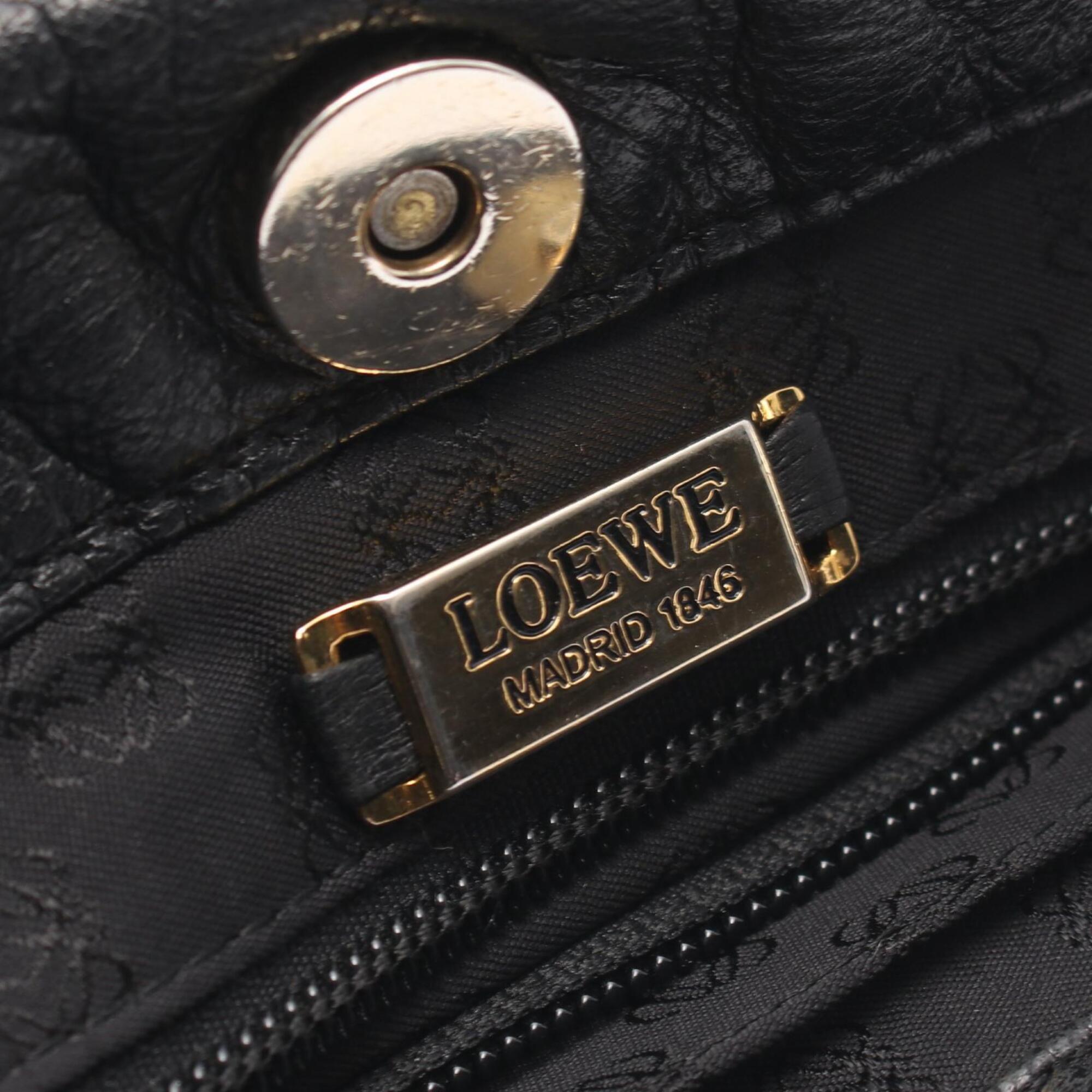 Loewe Black Leather Handbag Shoulder Bag (Pre-Owned)