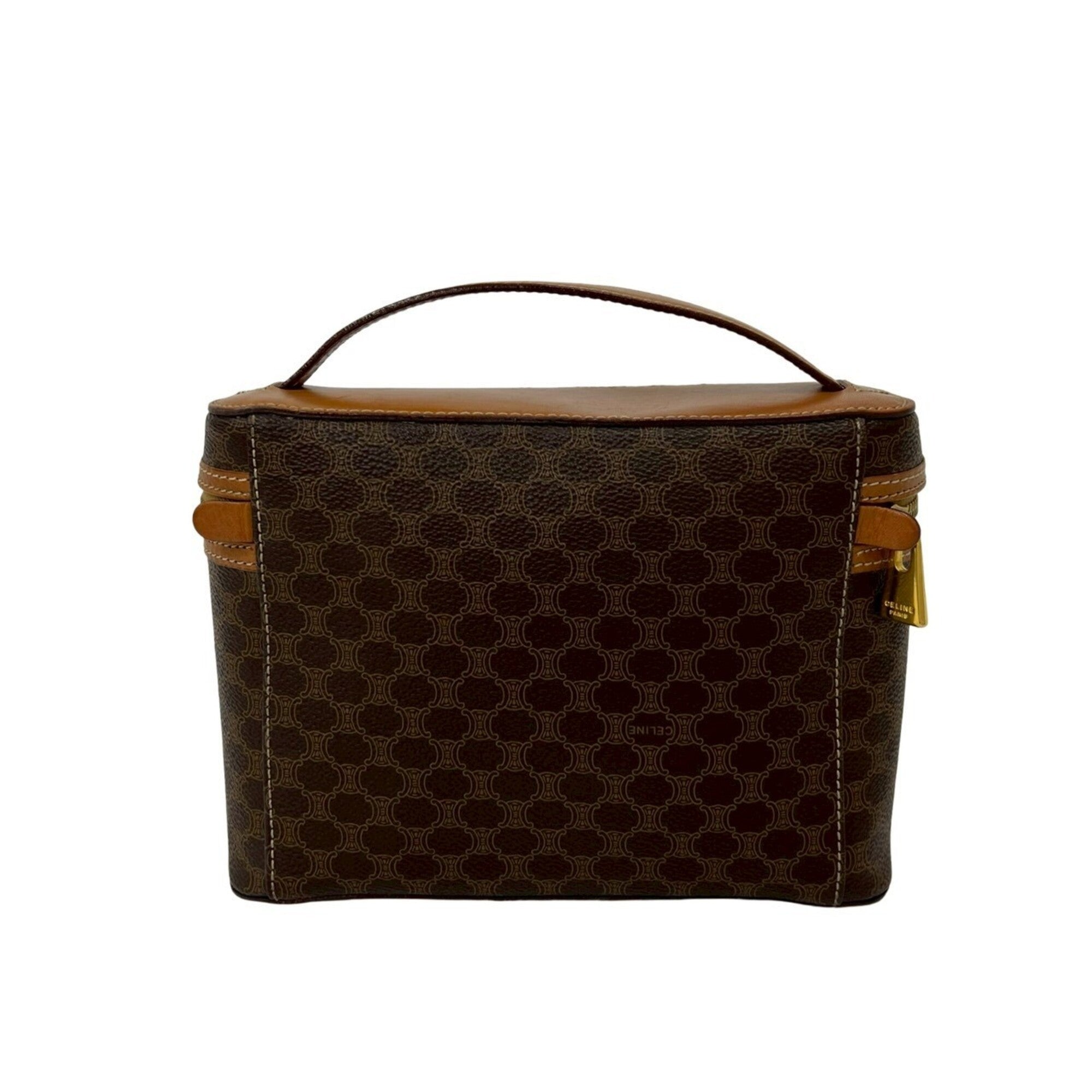 Celine Brown Pvc Leather Handbag Vanity Bag (Pre-Owned)