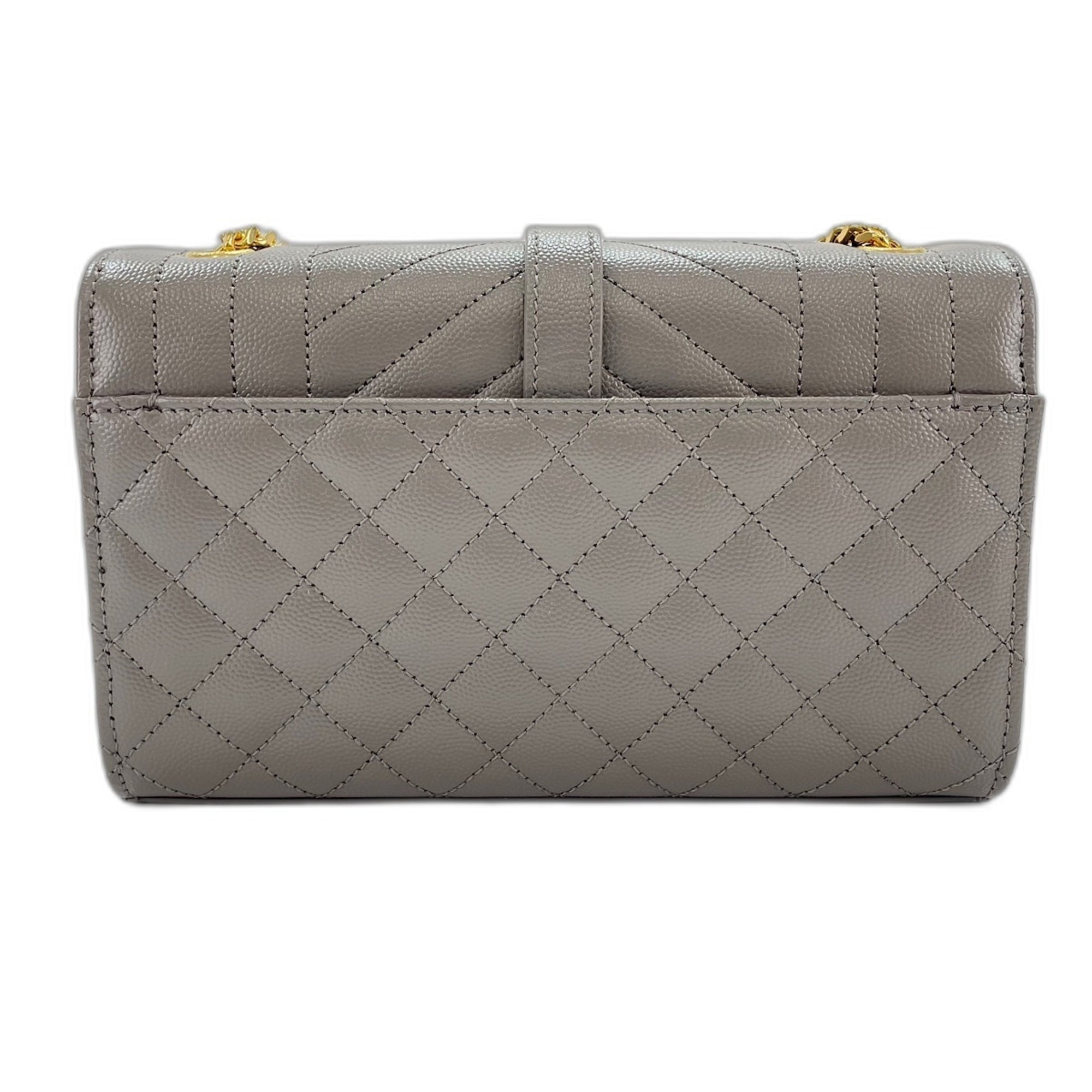 Yves Saint Laurent Gray Leather Shoulder Bag (Pre-Owned)