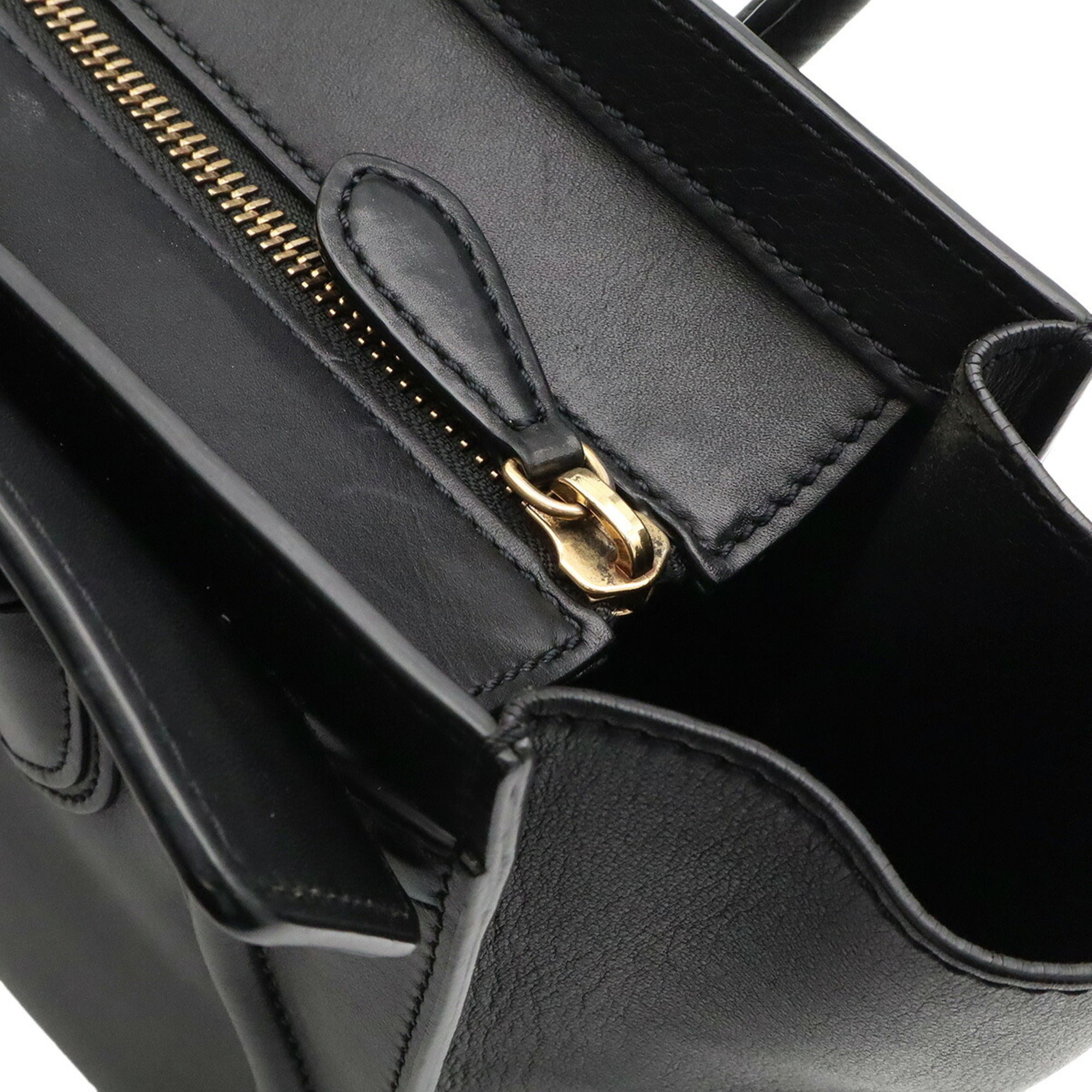 Celine Luggage Black Leather Handbag Tote Bag (Pre-Owned)