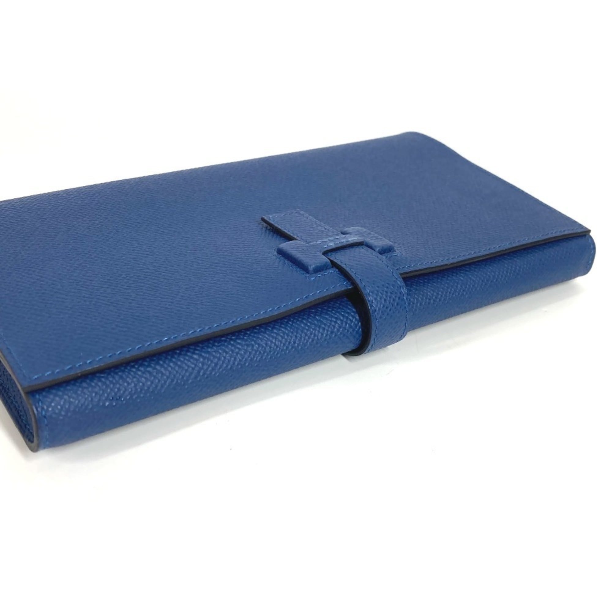 Hermes Blue Epsom Leather Long Wallet (Bi-Fold) (Pre-Owned)
