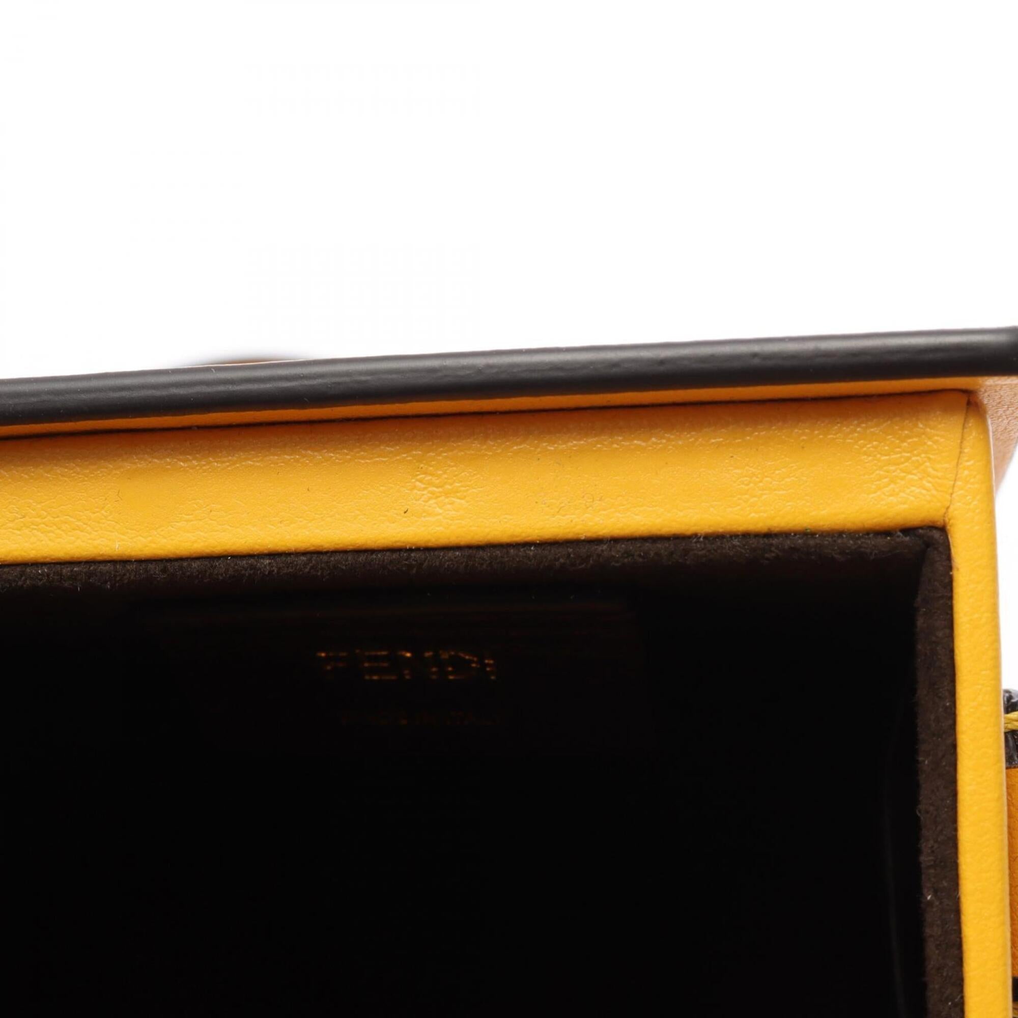 Fendi Yellow Leather Handbag Shoulder Bag (Pre-Owned)