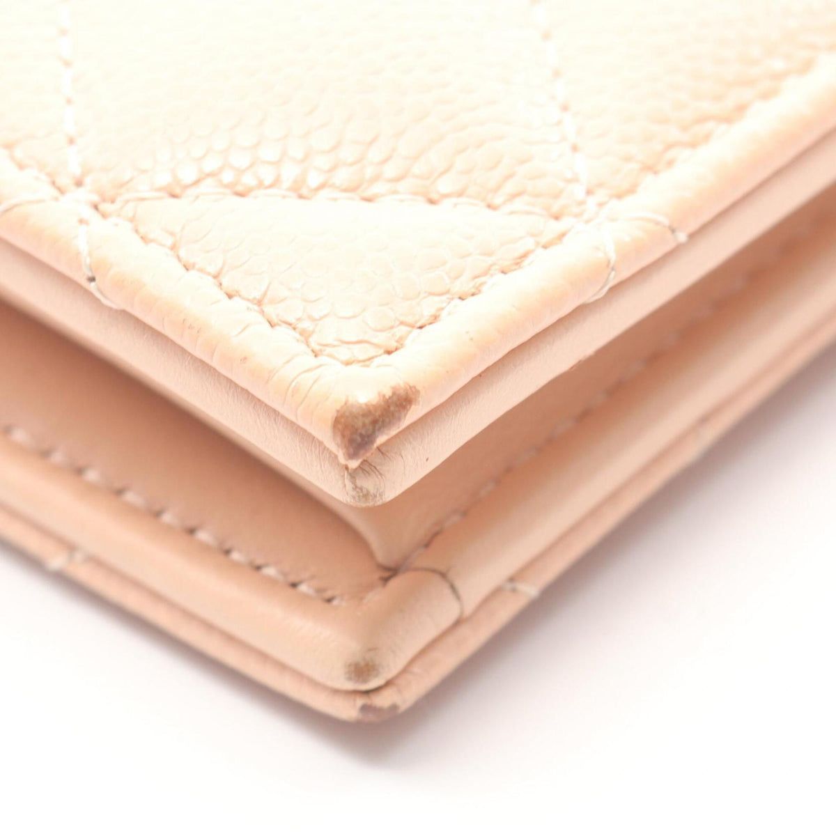 Chanel Pink Grained Calfskin Wallet (Bi-Fold) (Pre-Owned)