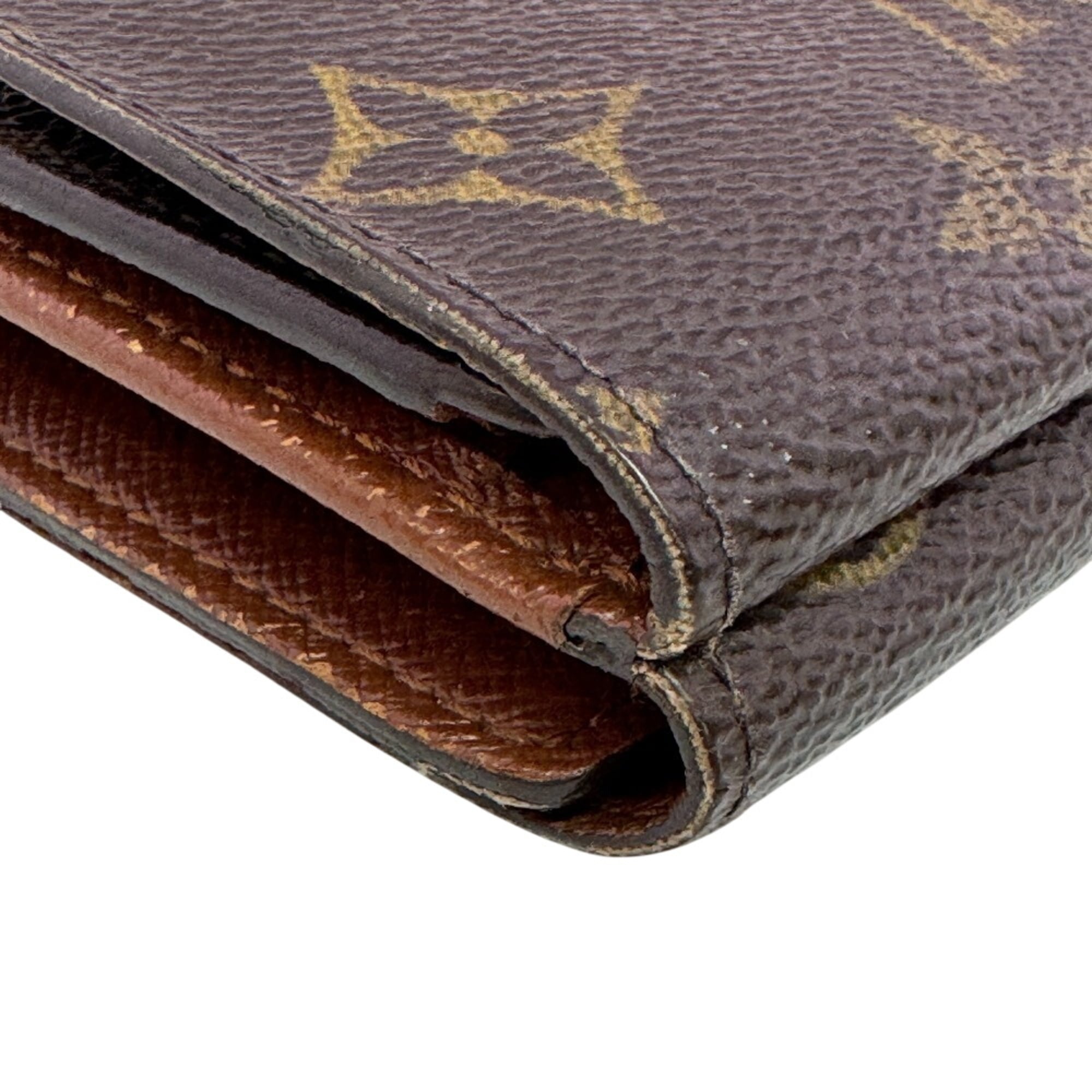 Louis Vuitton Brown Leather Wallet (Tri-Fold) (Pre-Owned)
