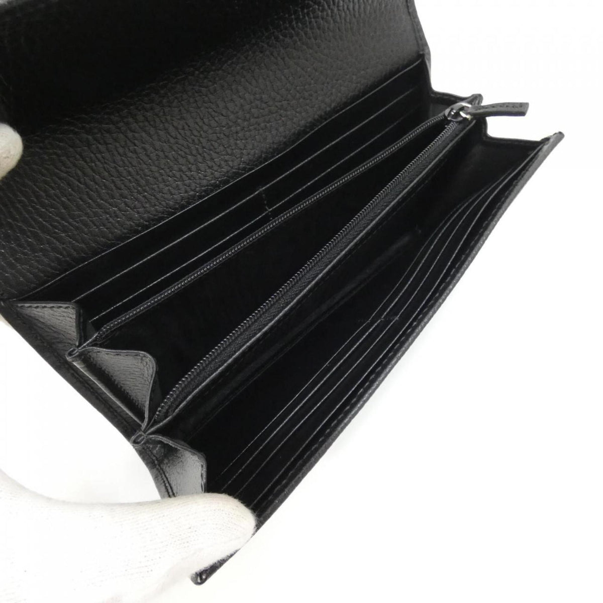 Gucci Black Leather Long Wallet (Bi-Fold) (Pre-Owned)