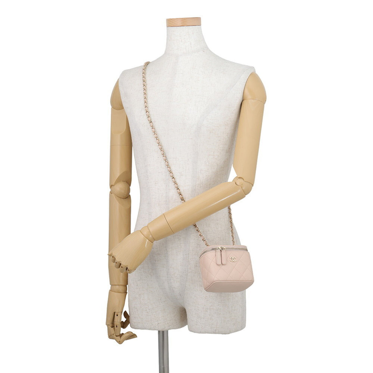 Chanel Matelasse Pink Beige Grained Calfskin Handbag Shoulder Bag (Pre-Owned)