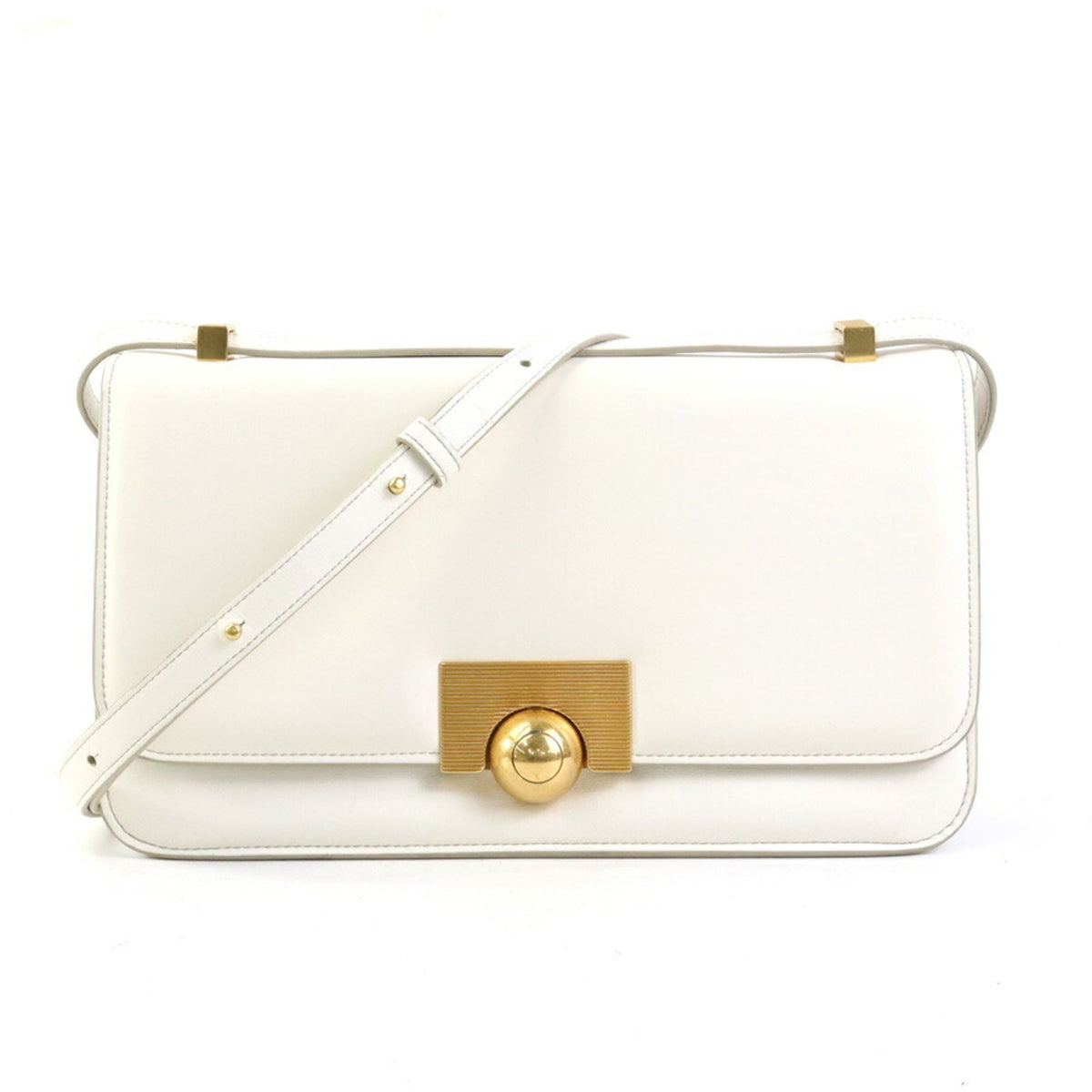 Bottega Veneta White Leather Shoulder Bag (Pre-Owned)
