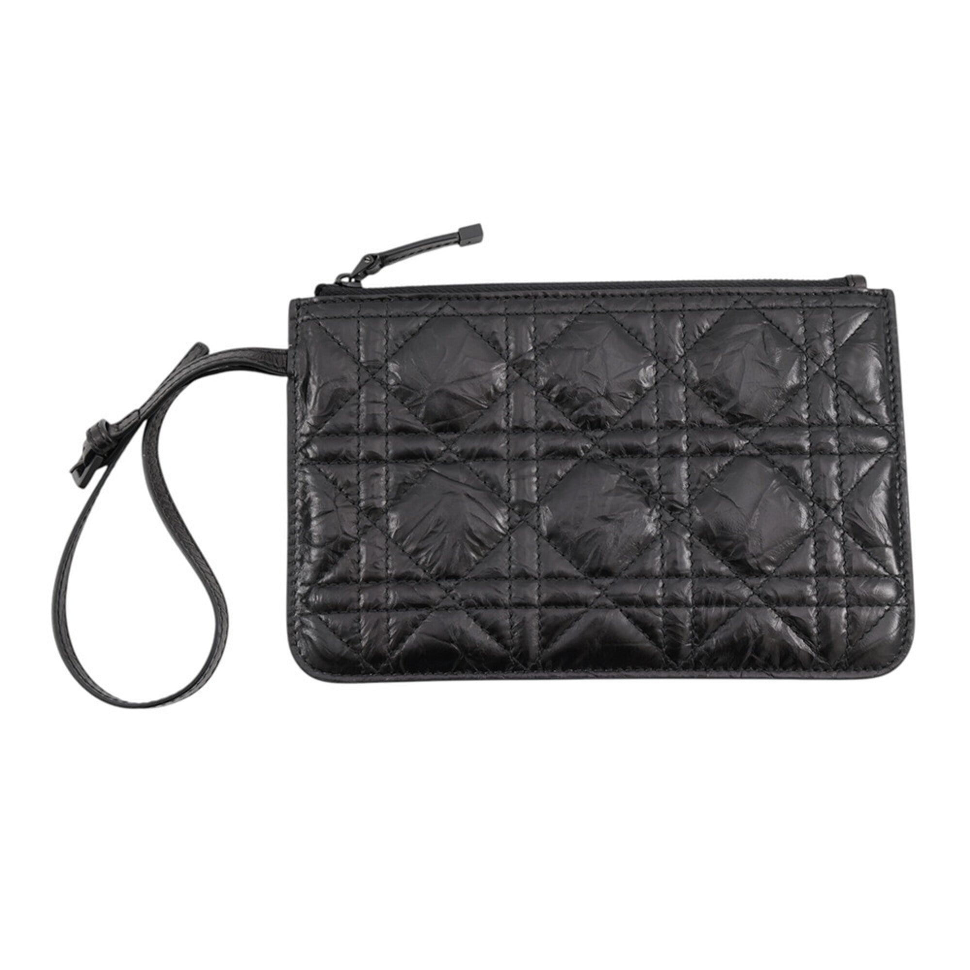 Christian Dior Metallic Black Leather Handbag (Pre-Owned)