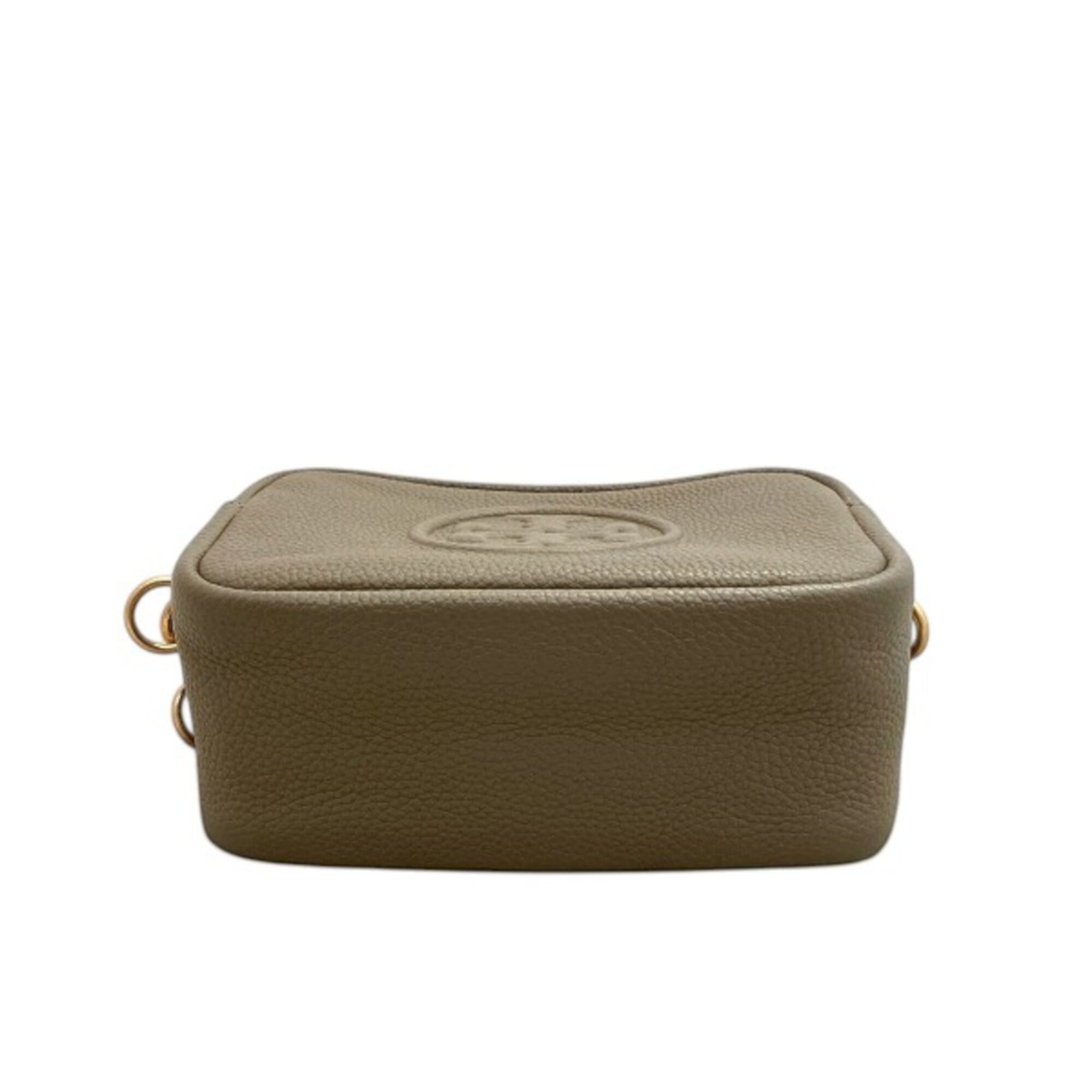 Tory Burch Gray Leather Shoulder Bag (Pre-Owned)