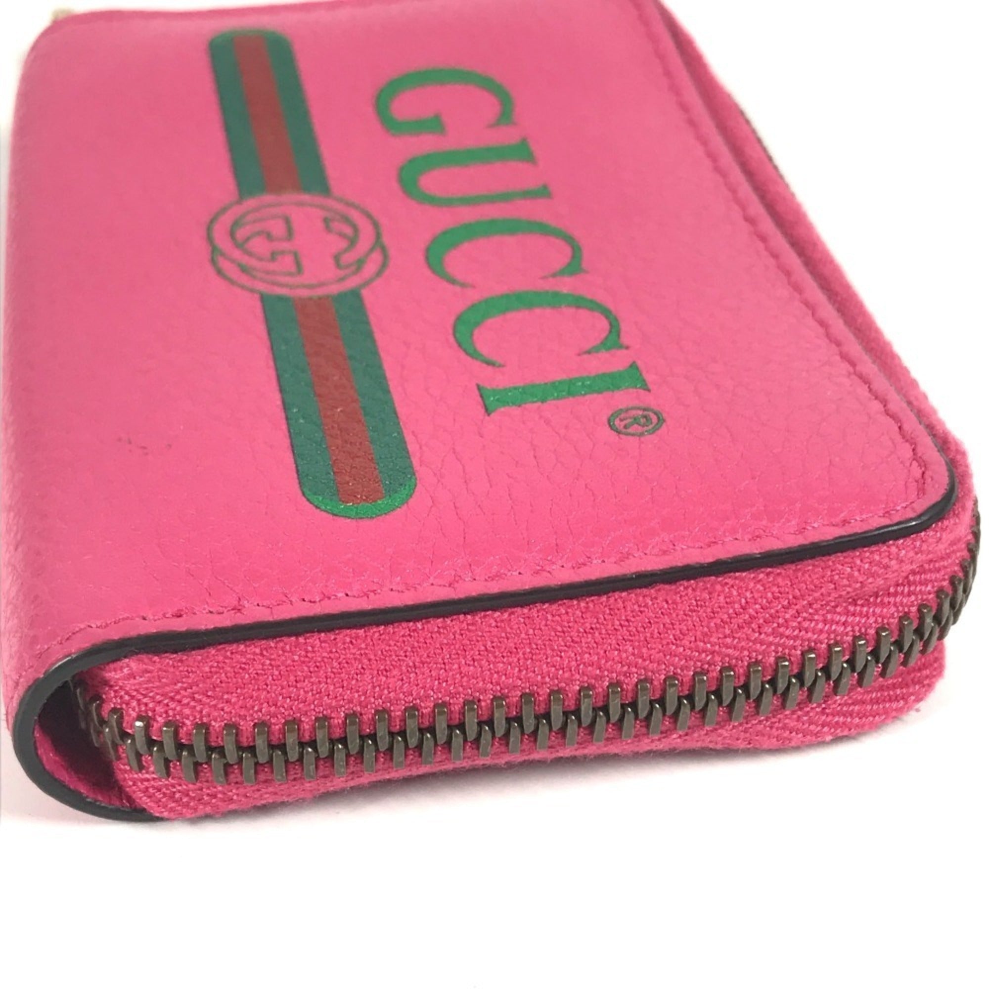 Gucci Pink Leather Coin Purse/Coin Case (Pre-Owned)