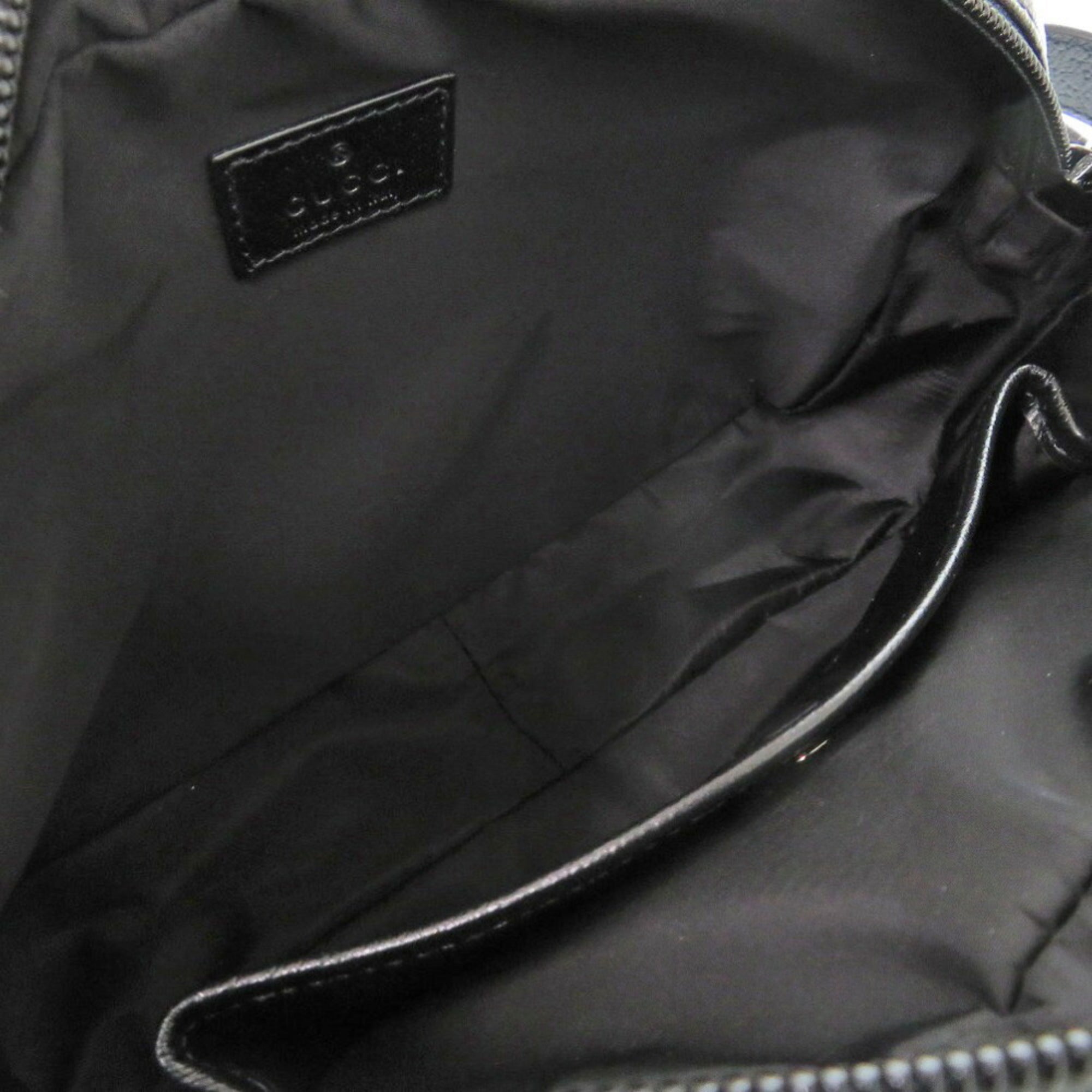 Gucci Black Gg Crystal Leather Shoulder Bag (Pre-Owned)