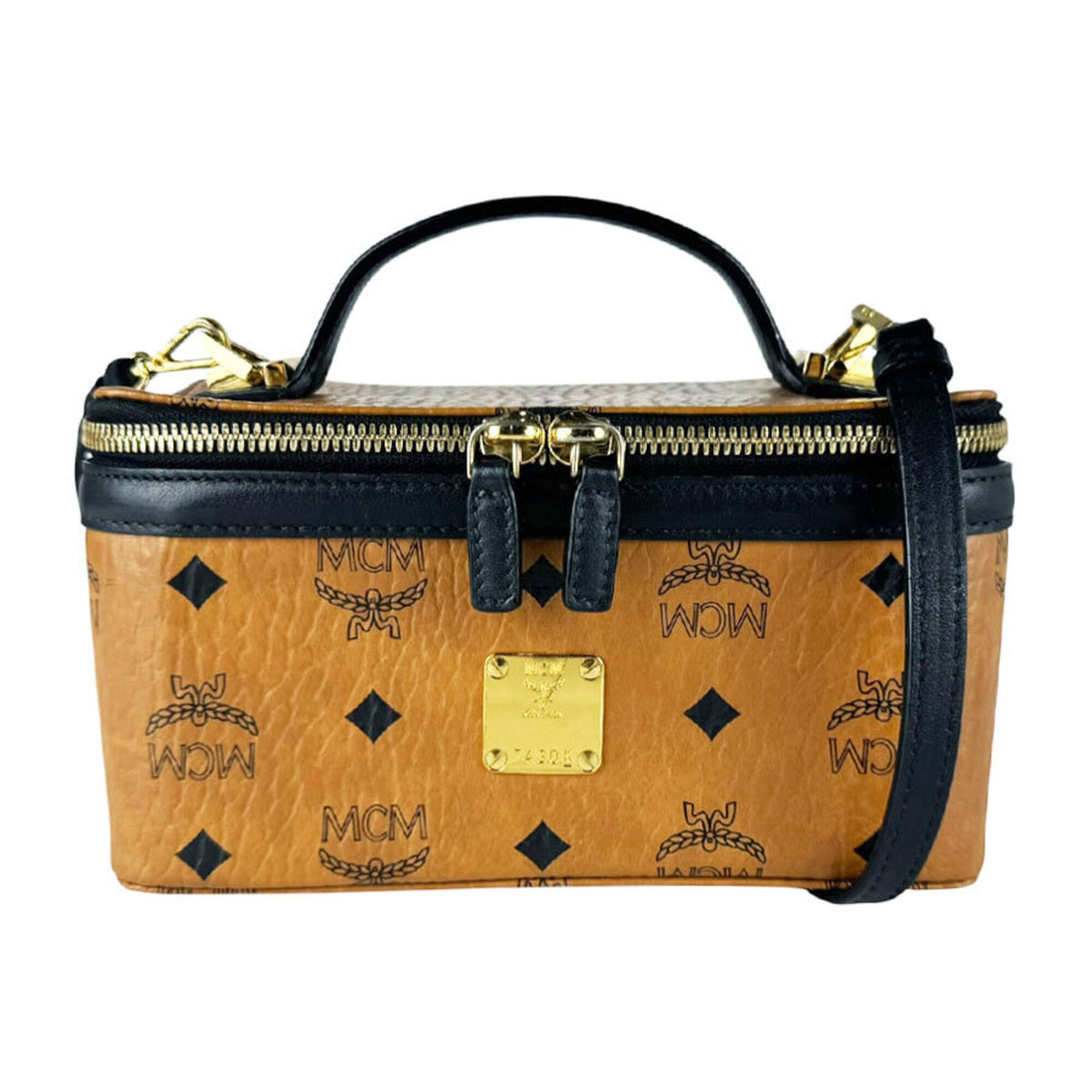 Mcm Black Brown Leather Shoulder Bag (Pre-Owned)