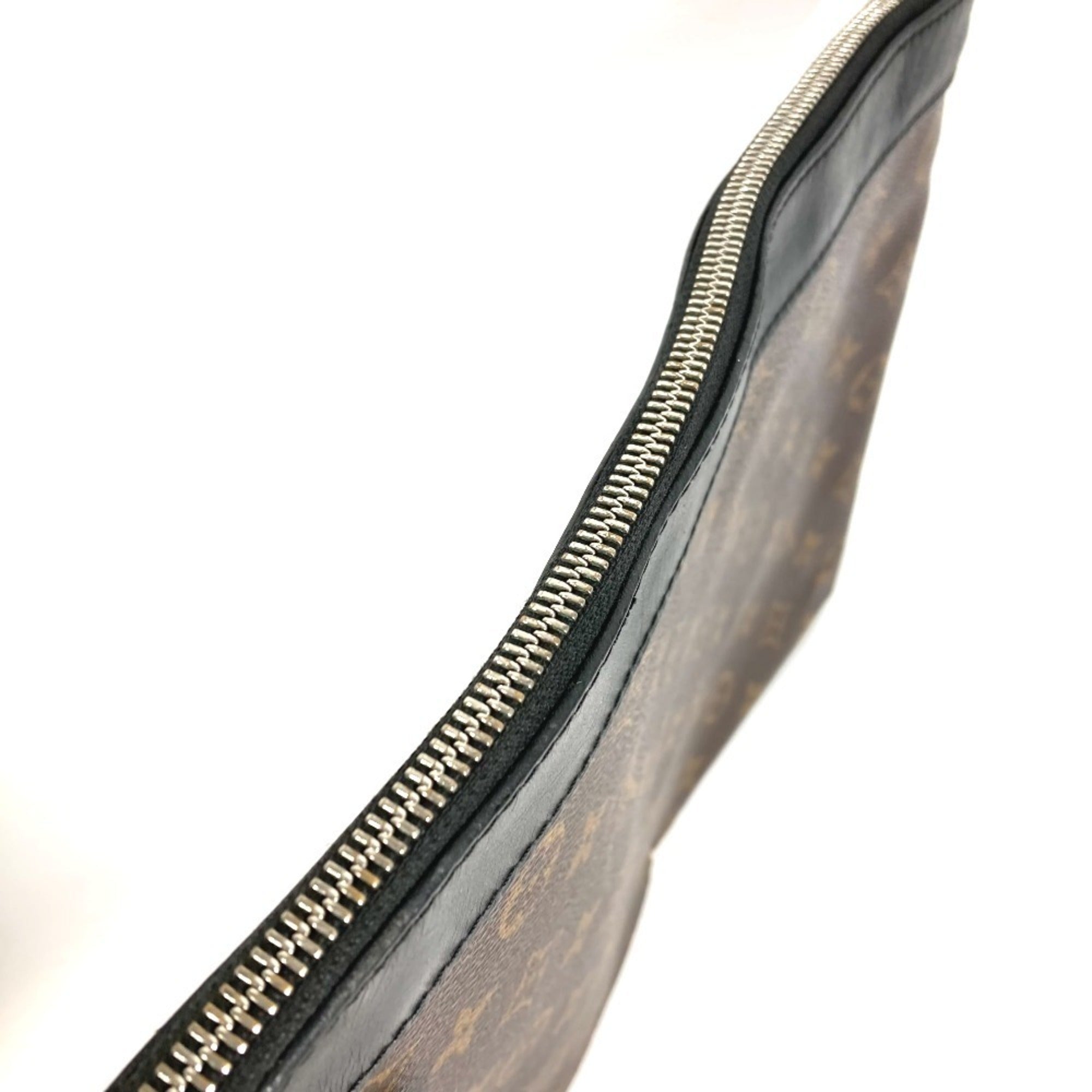 Louis Vuitton Black Brown Monogram Canvas Clutch Bag Handbag Pochette Pouch (Pre-Owned)