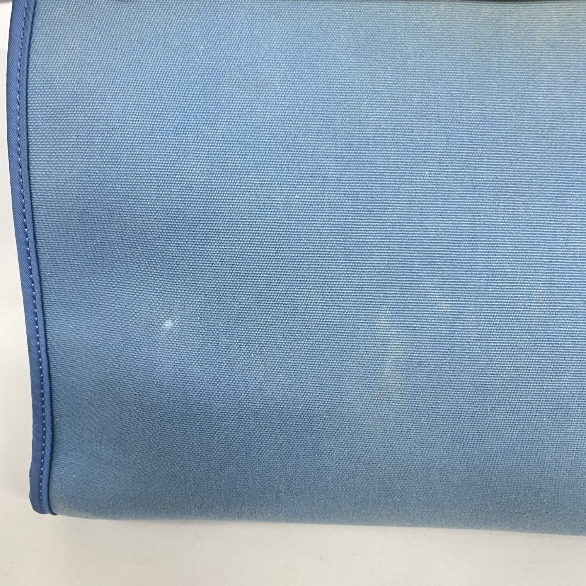 Hermes Blue Toile Officier Handbag (Pre-Owned)
