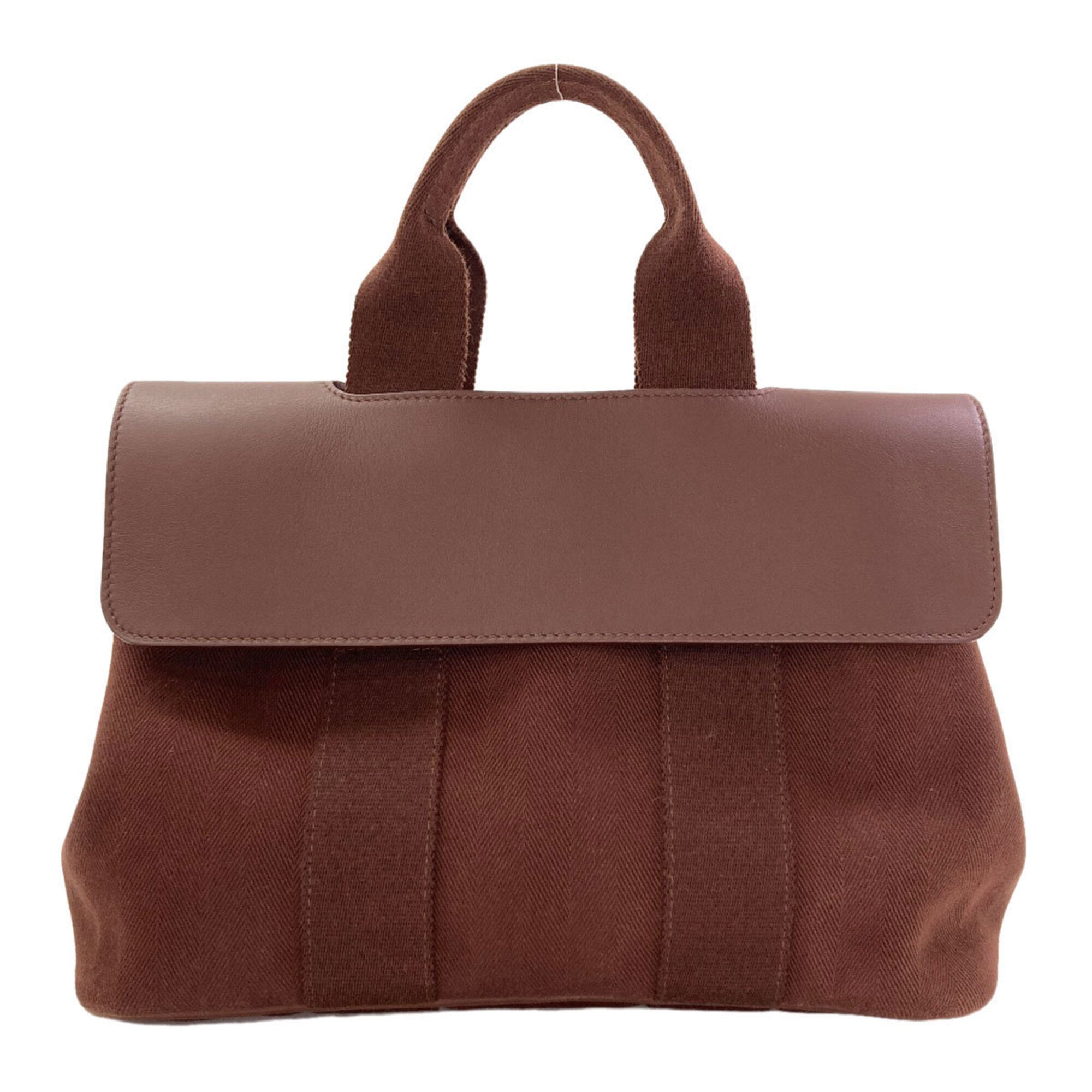 Hermes Dark Brown Canvas Handbag (Pre-Owned)
