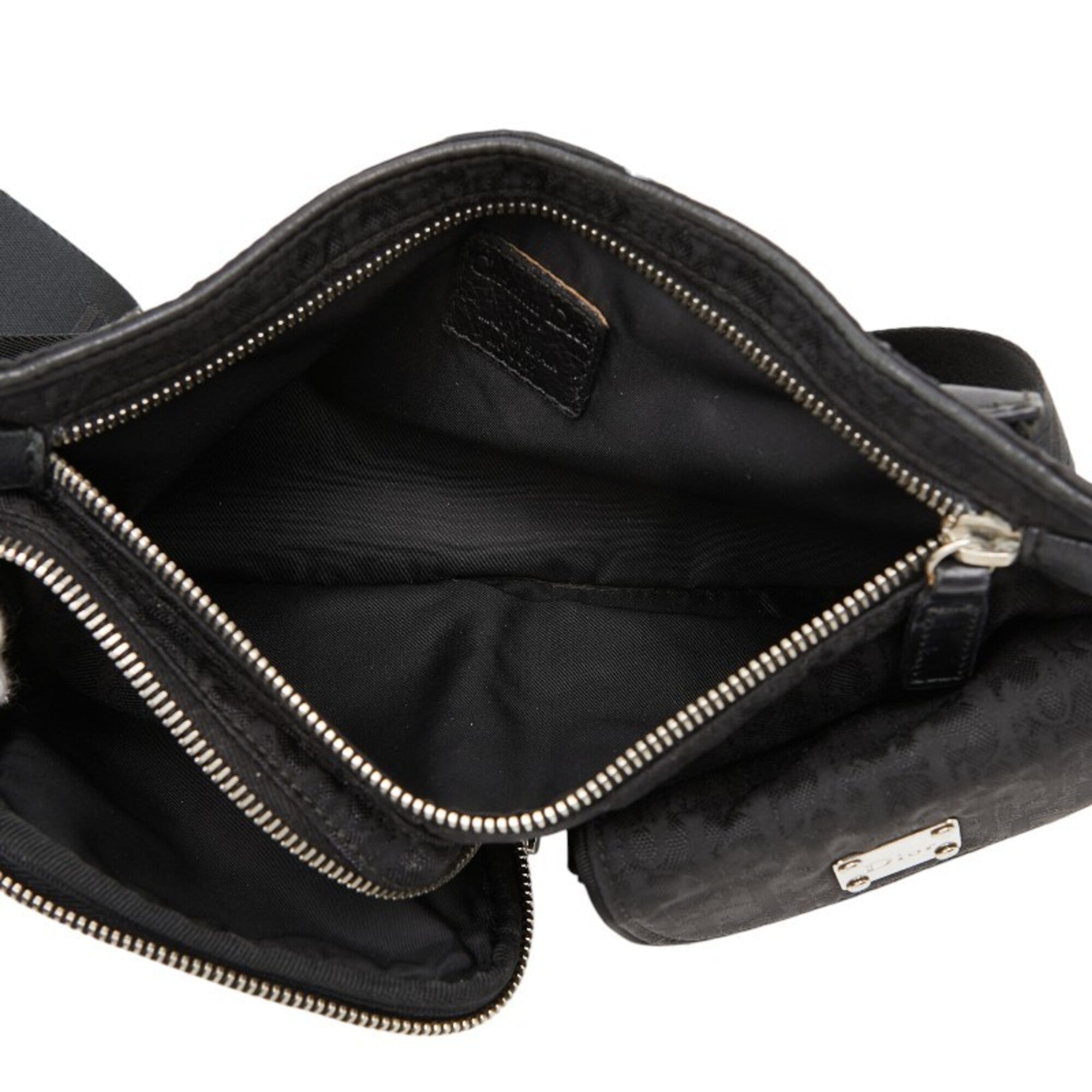 Christian Dior Black Canvas Leather Shoulder Bag (Pre-Owned)