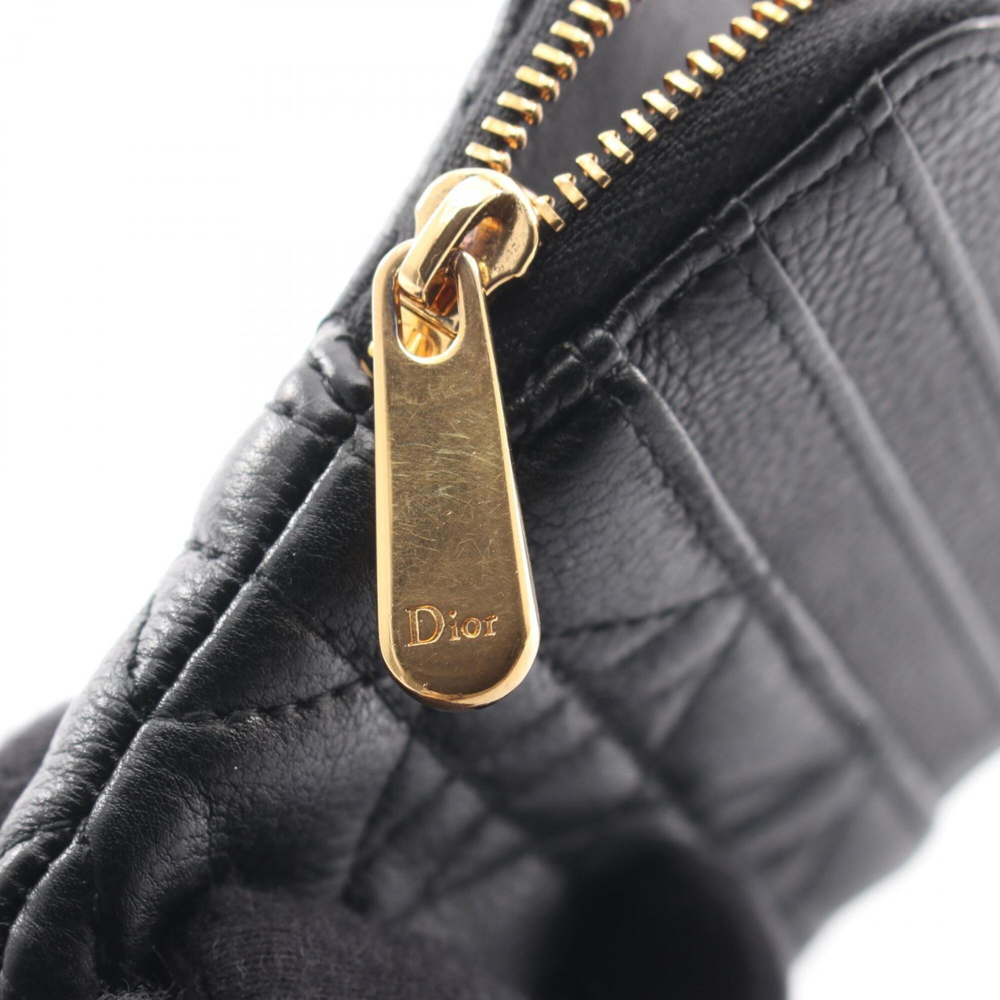 Christian Dior Black Leather Coin Purse/Coin Case (Pre-Owned)