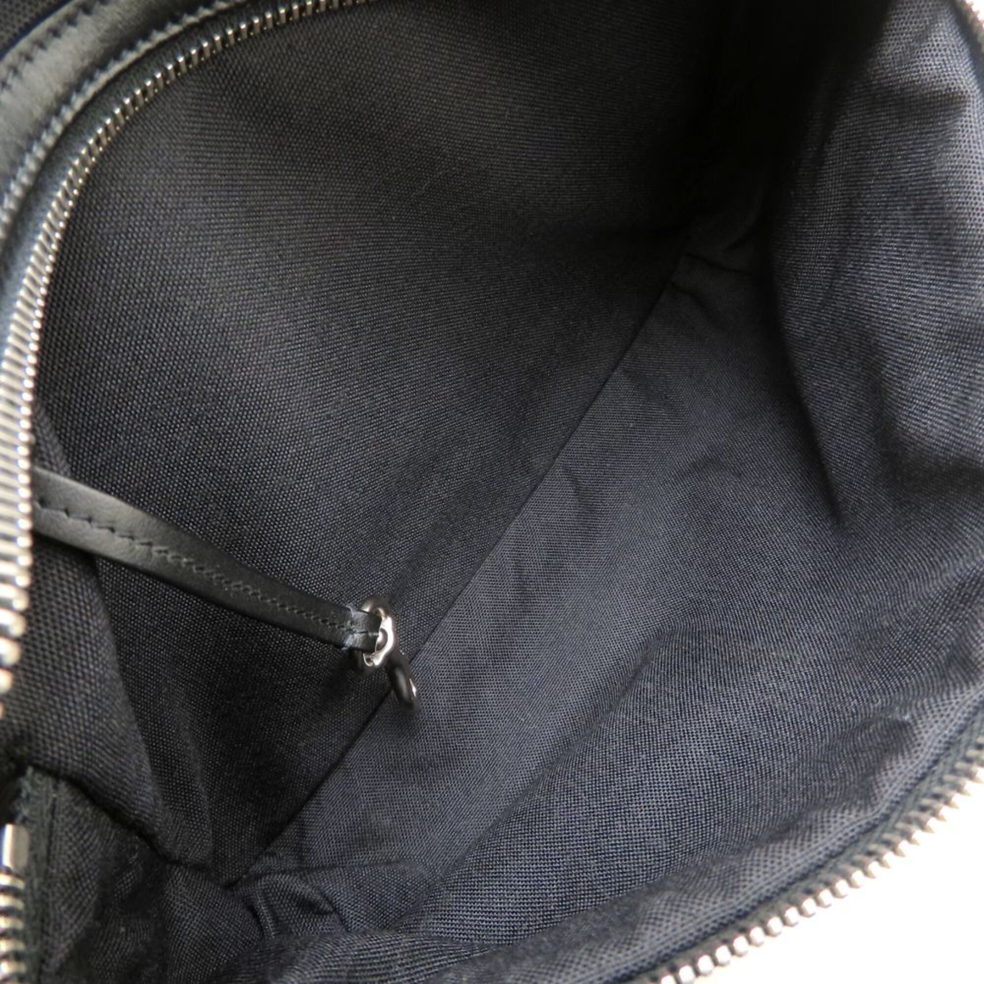 Yves Saint Laurent Black Canvas Leather Backpack (Pre-Owned)
